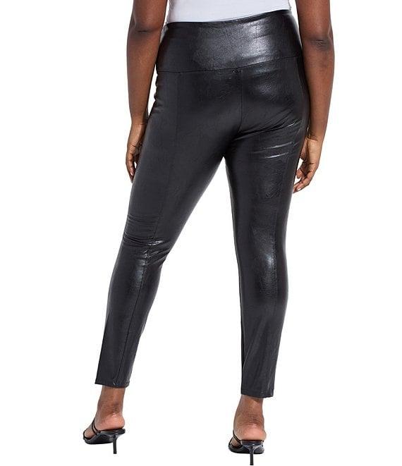 Lysse Textured Plus Size Faux Leather Skinny Leggings Product Image