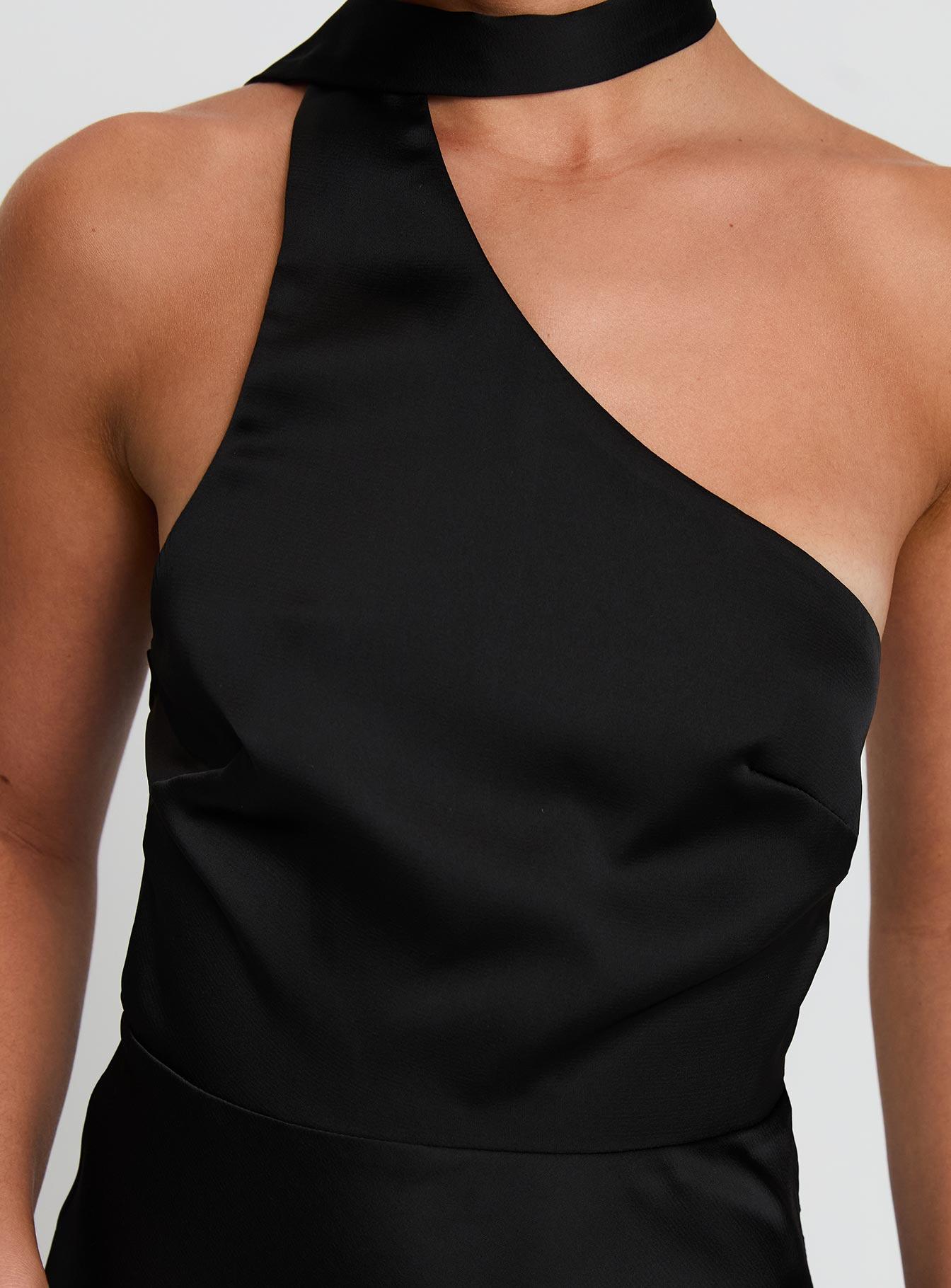 Elixaire Scarf Maxi Dress Black Product Image