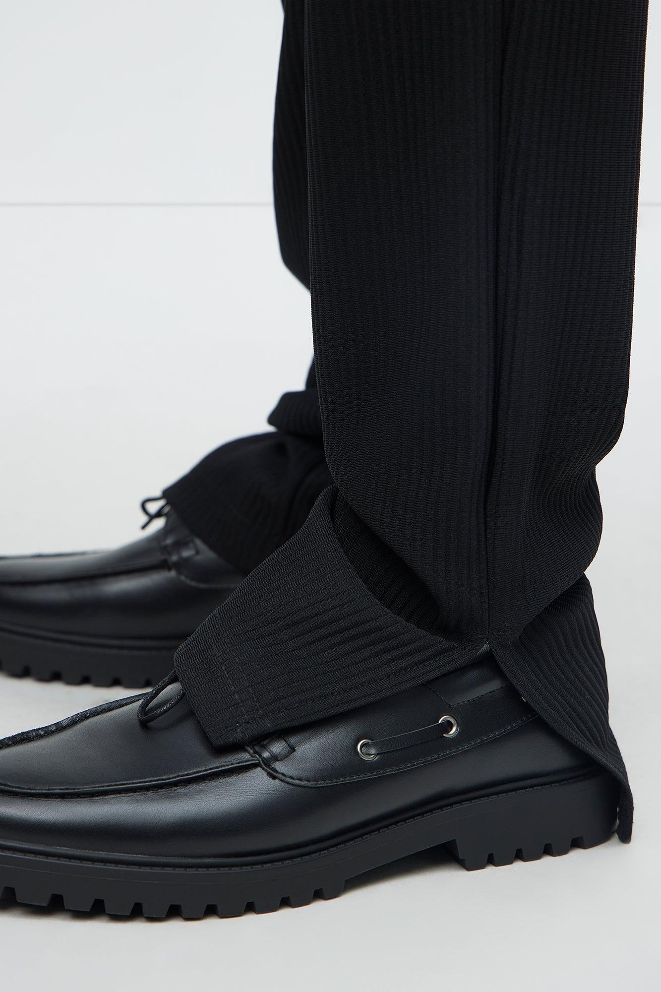 Show Up Slim Slit Pants - Black Product Image