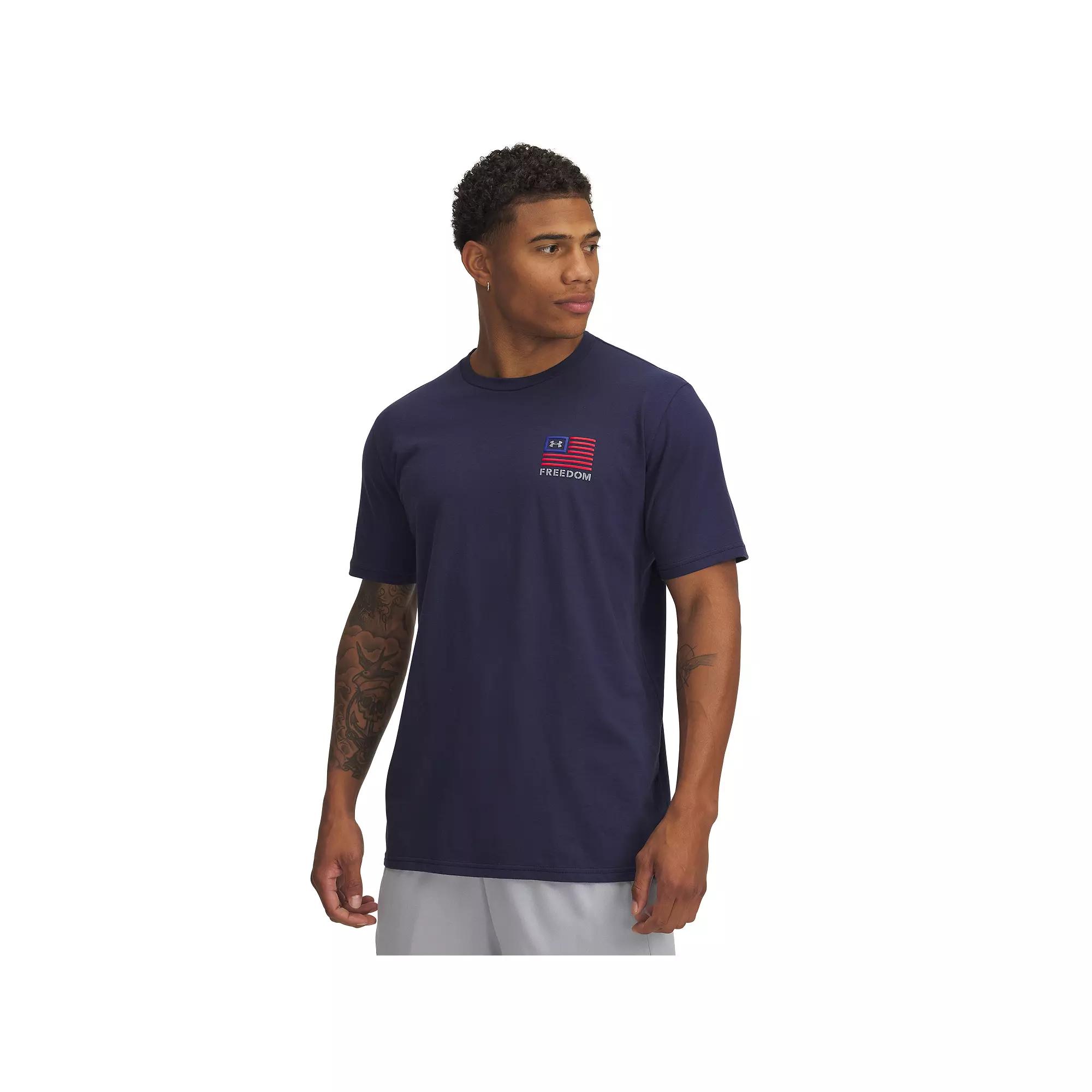 Big & Tall Under Armour Freedom Left Chest Logo Short Sleeve Tee, Men's, Size: XL Tall, Black Navy Product Image