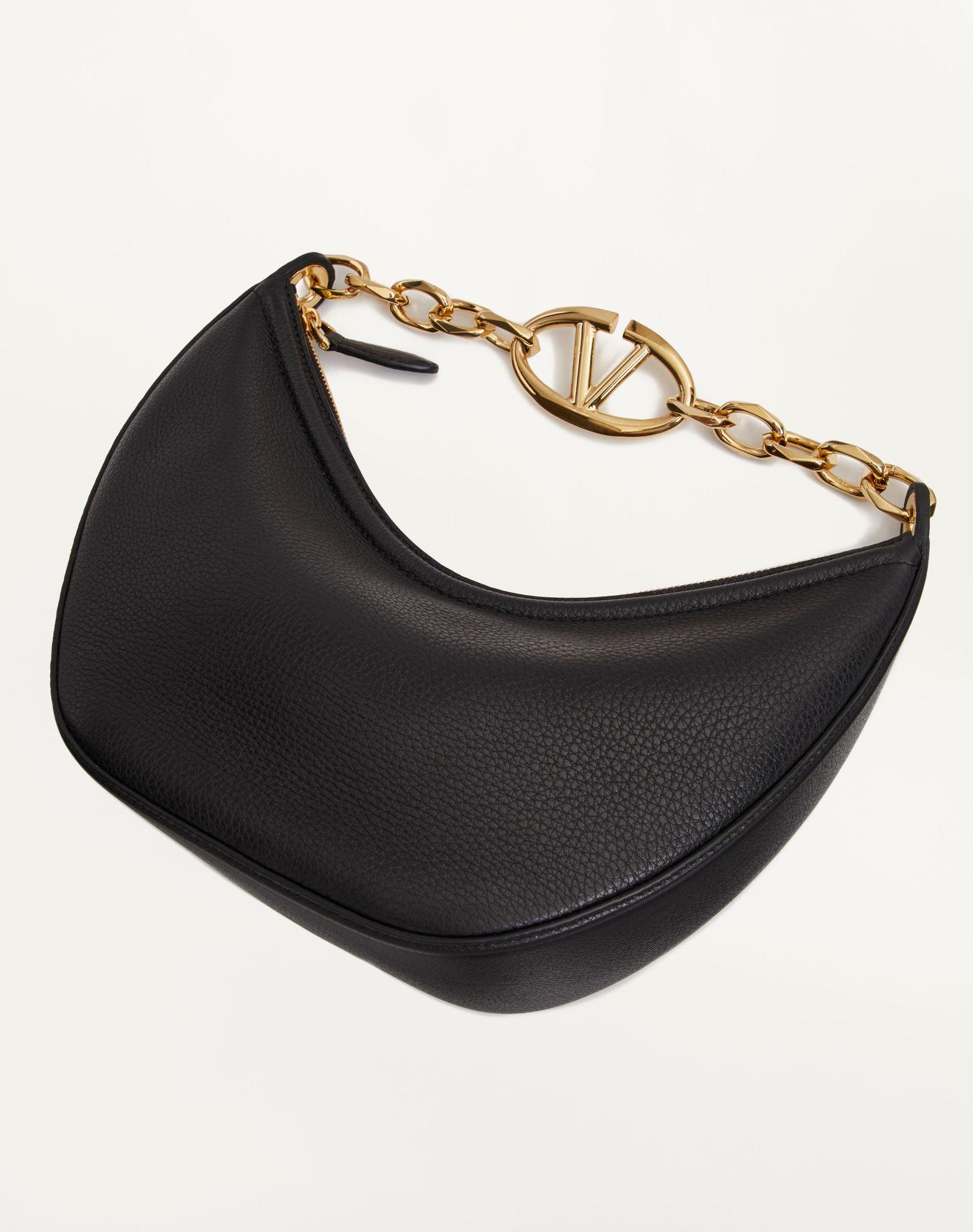 Small Vlogo Moon Hobo Bag In Grainy Calfskin With Chain Product Image