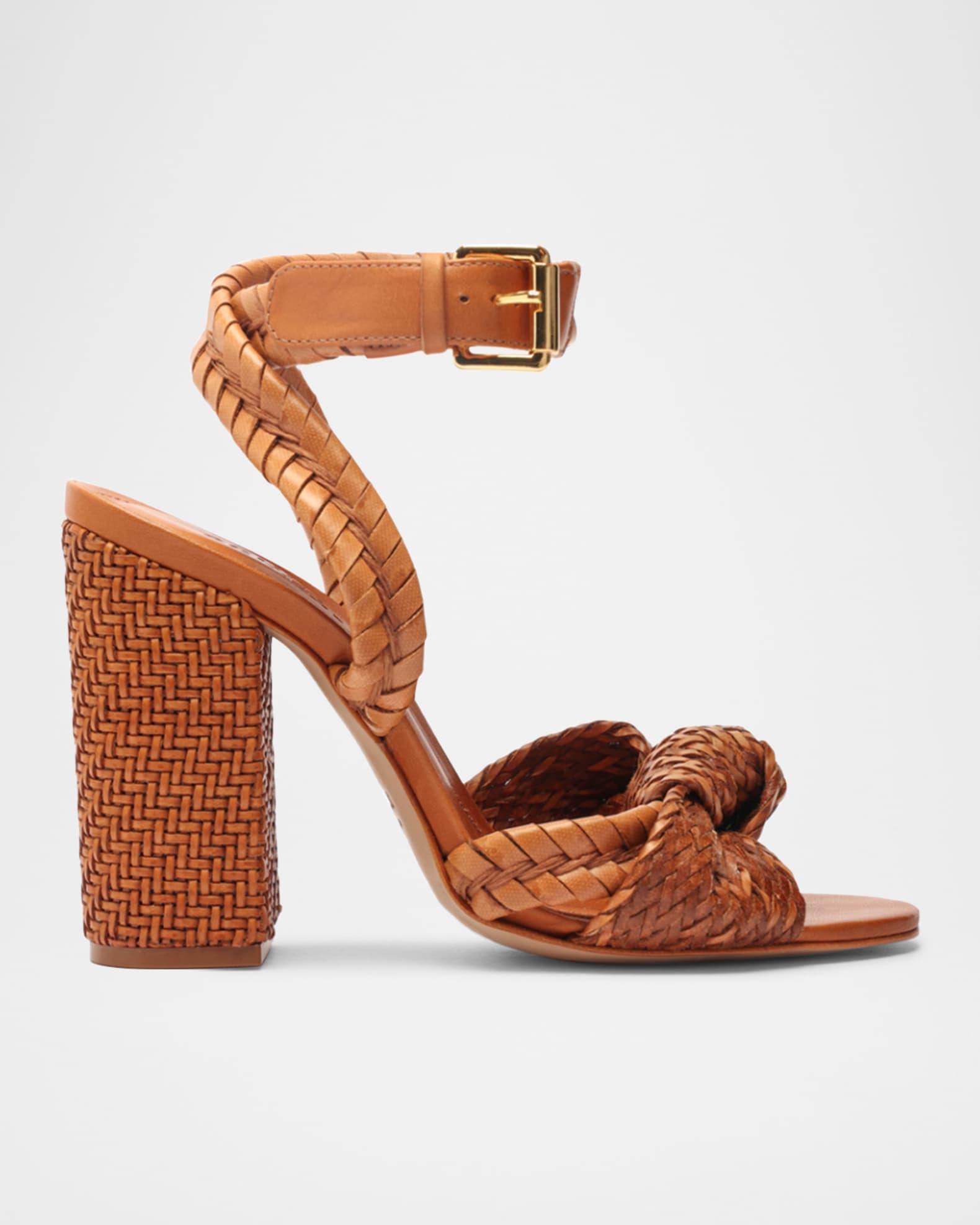 Khari Knotted Leather Ankle-Strap Sandals Product Image