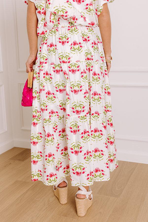 Fresh Blooms High Waist Floral Maxi Skirt Product Image