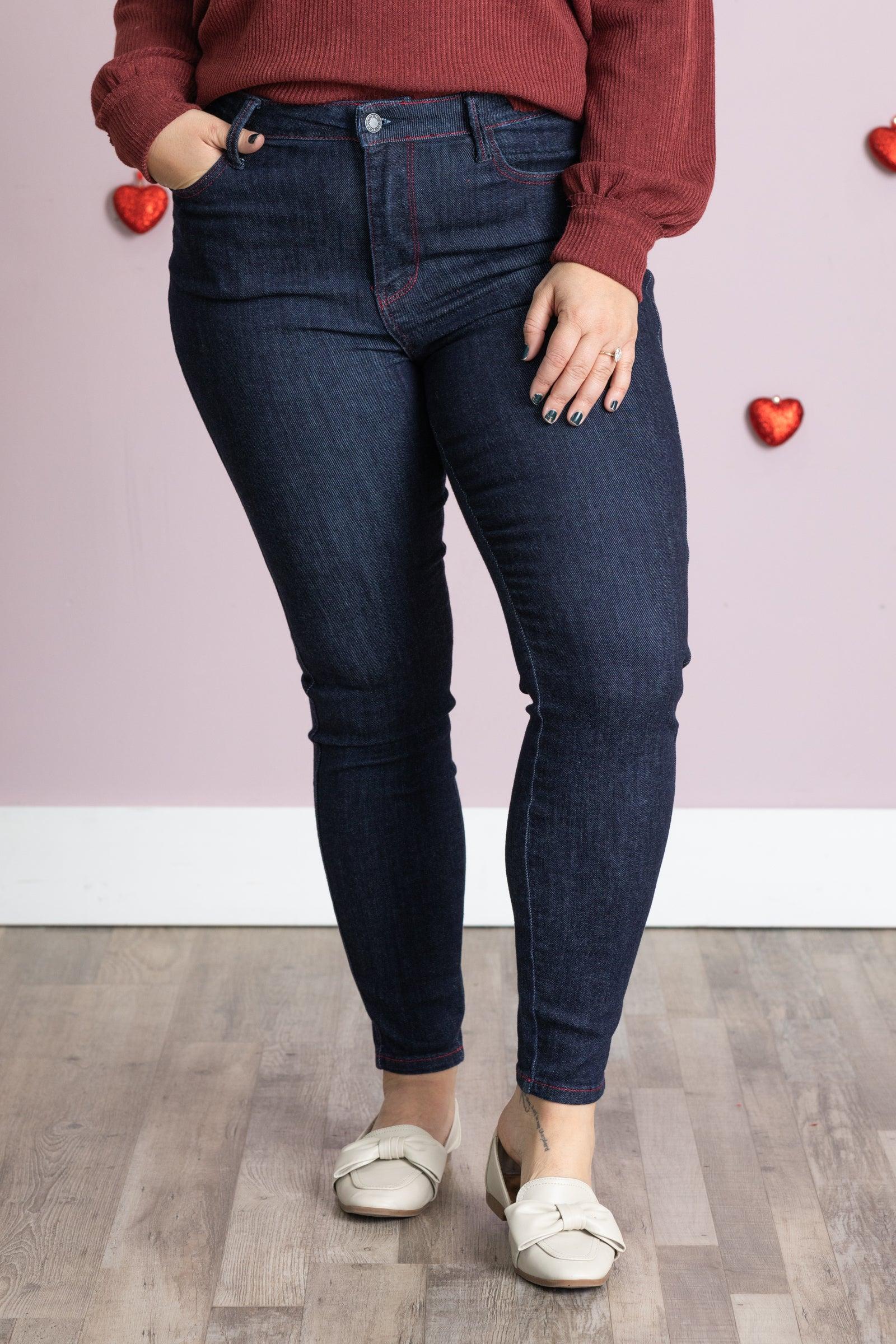 Judy Blue Heart Back Pockets Skinny Jean Product Image