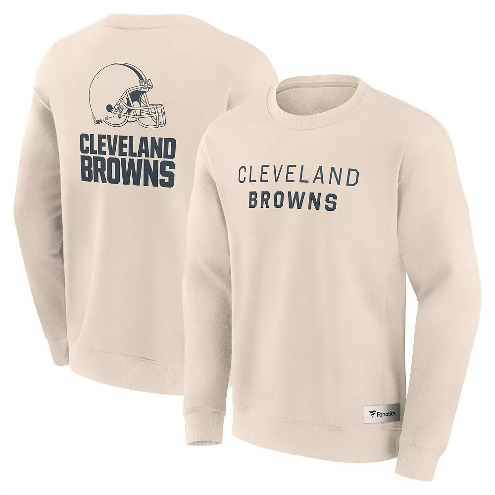 Men's Fanatics Cream Cleveland Browns Elements Future Ground Lettering Pullover Sweatshirt,  Product Image