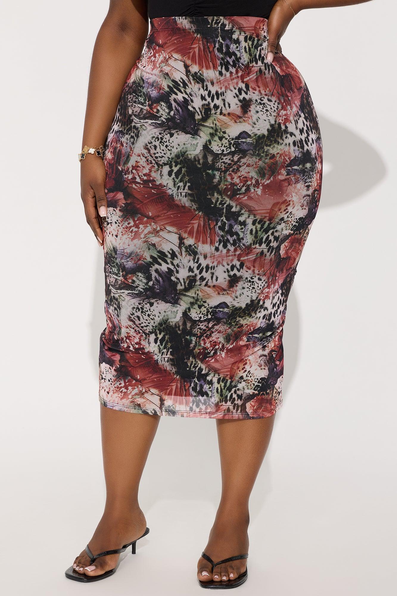Cosmic Bloom Mesh Midi Skirt - Multi Color Product Image