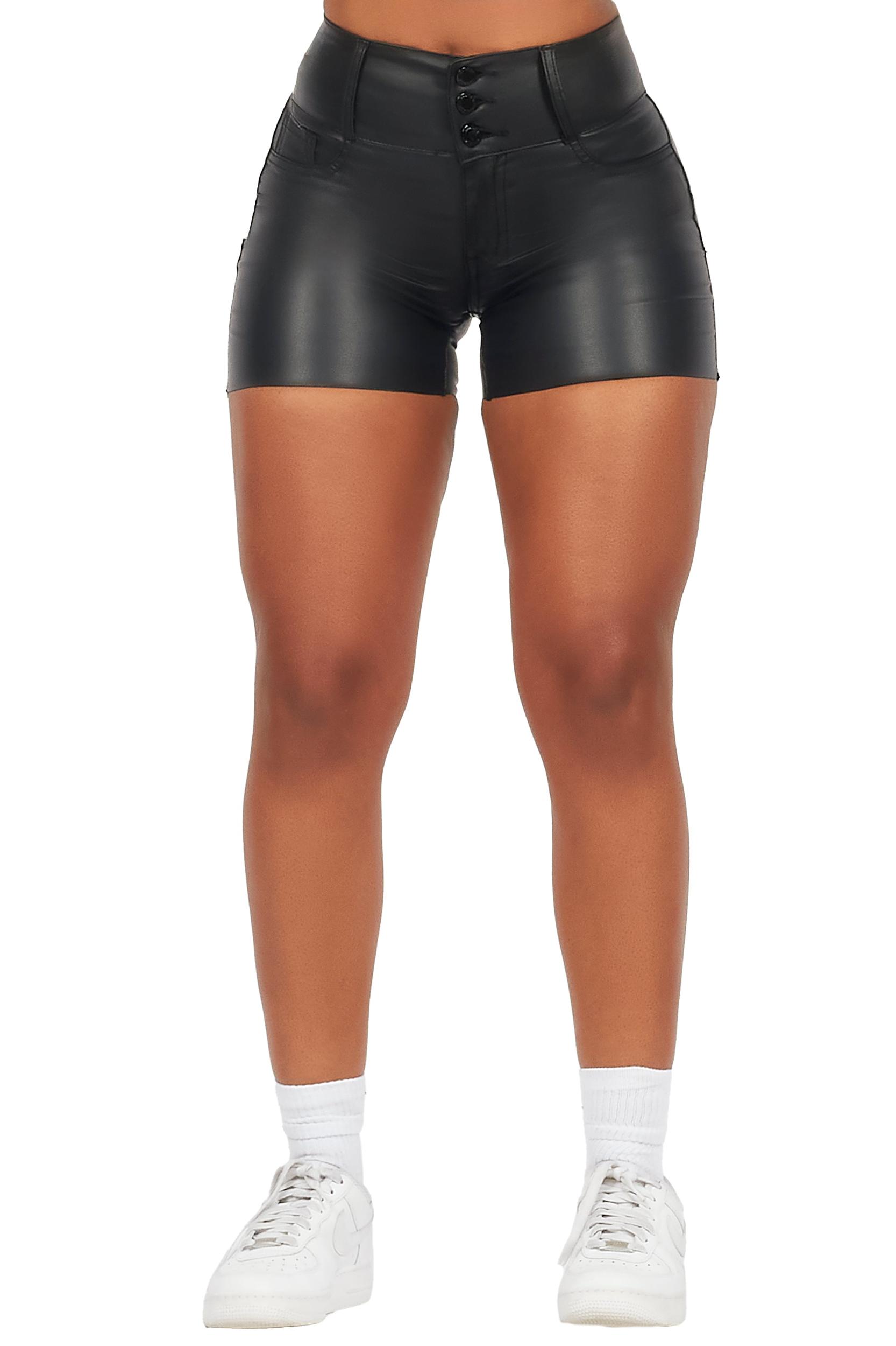Rosland Black PU Short Female Product Image
