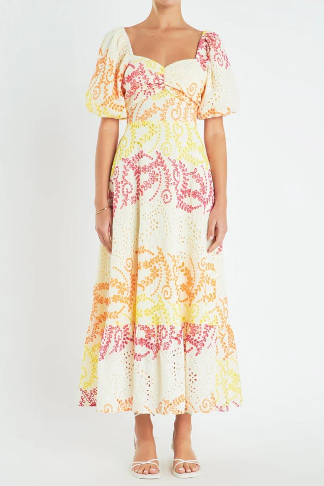Multi Dye Lace Maxi Dress Product Image