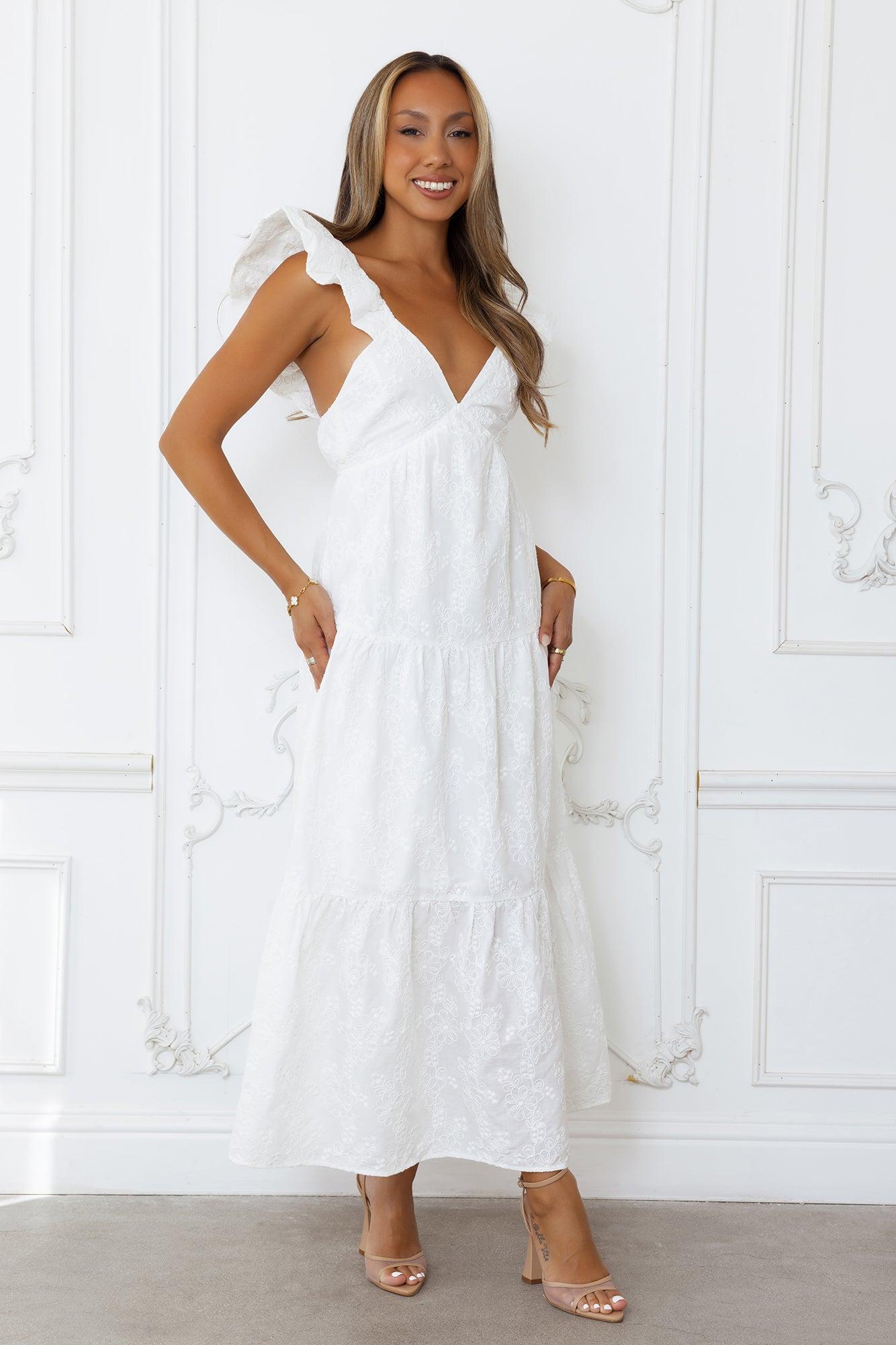 Beachy Charms Maxi Dress White Product Image