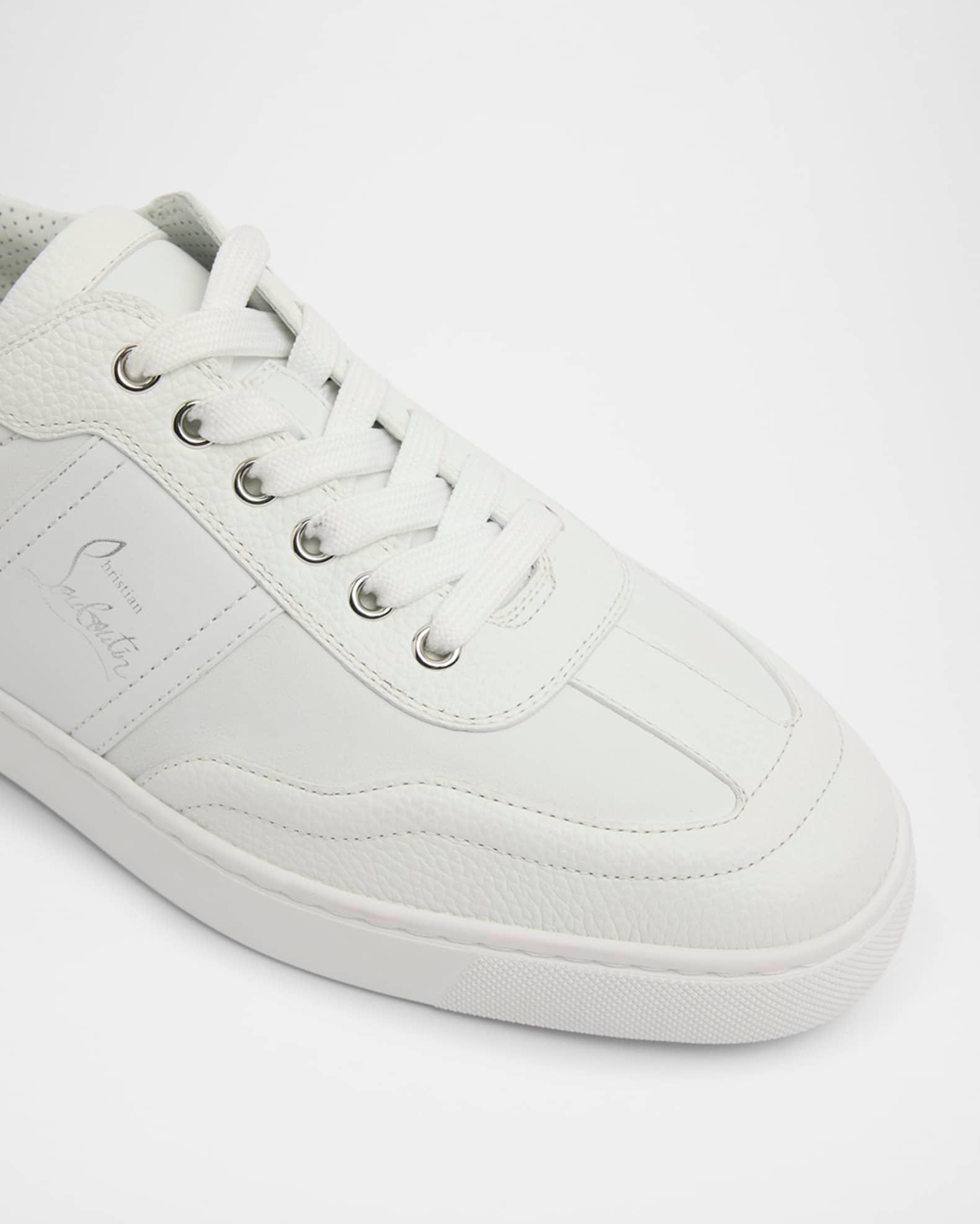 Men's Retero Grained Leather Low-Top Sneakers  Product Image