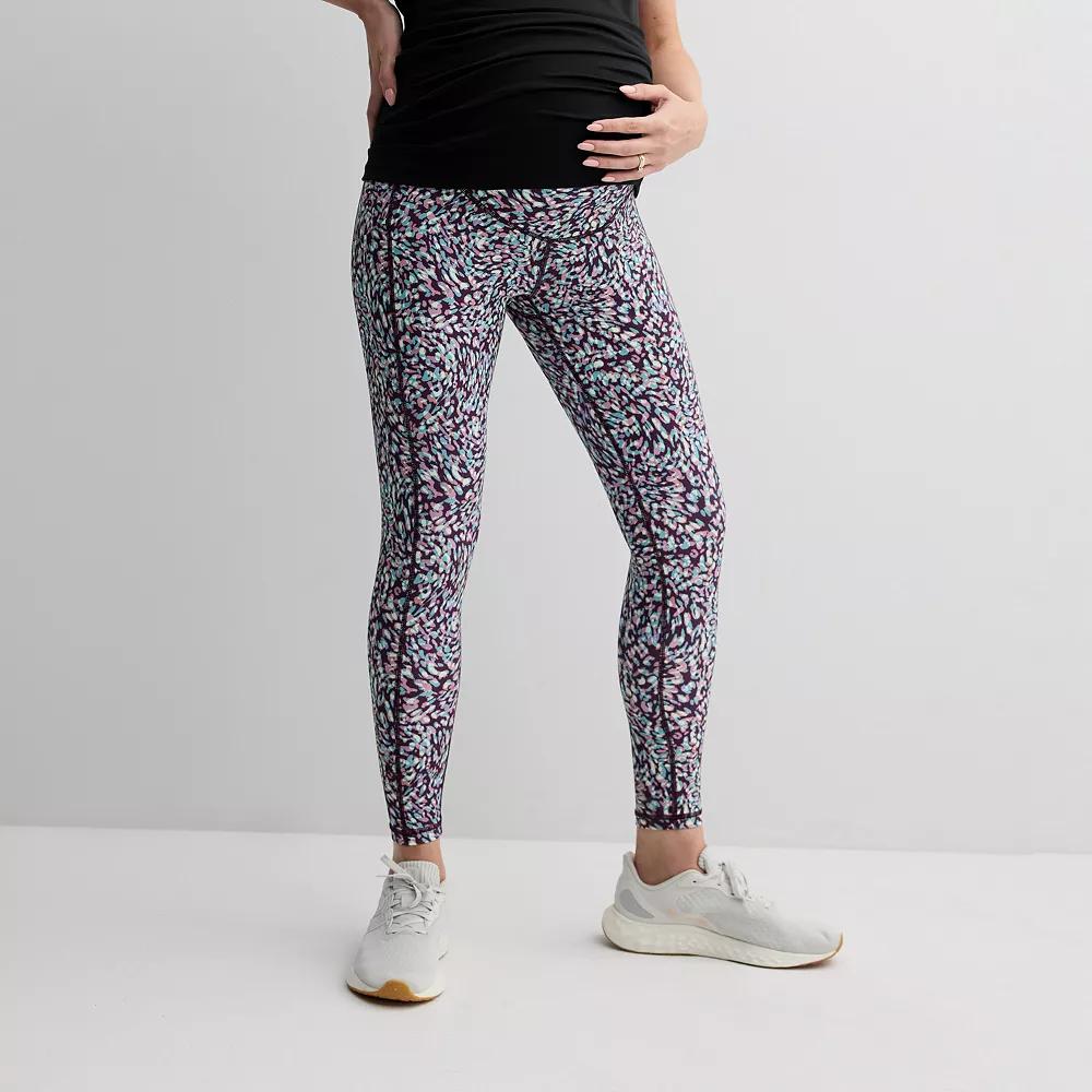 Maternity Tek Gear® Ultrastretch 7/8 Leggings, Women's, Size: Small, Purple Spotted Product Image