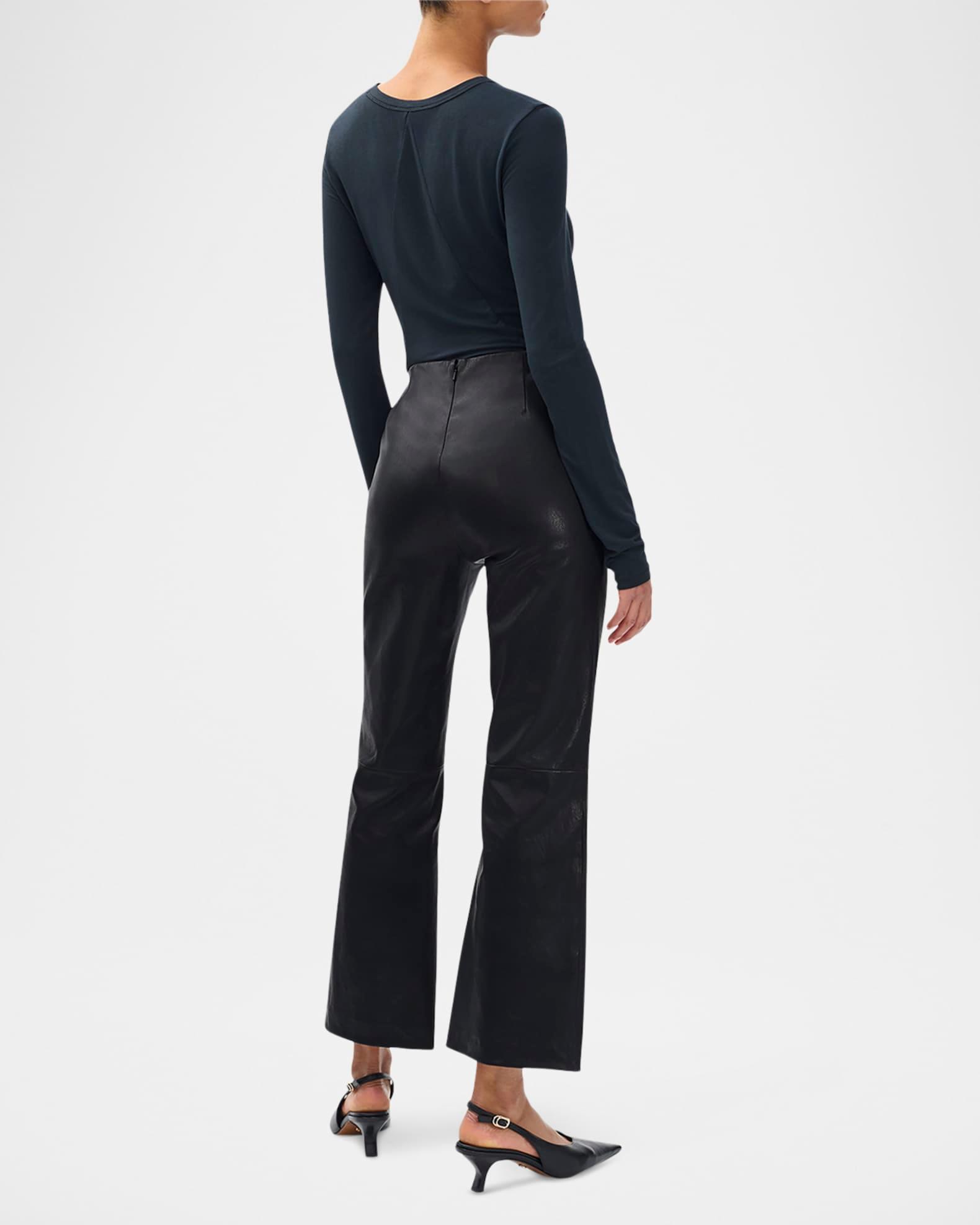Irina Leather Kick-Flare Pants Product Image