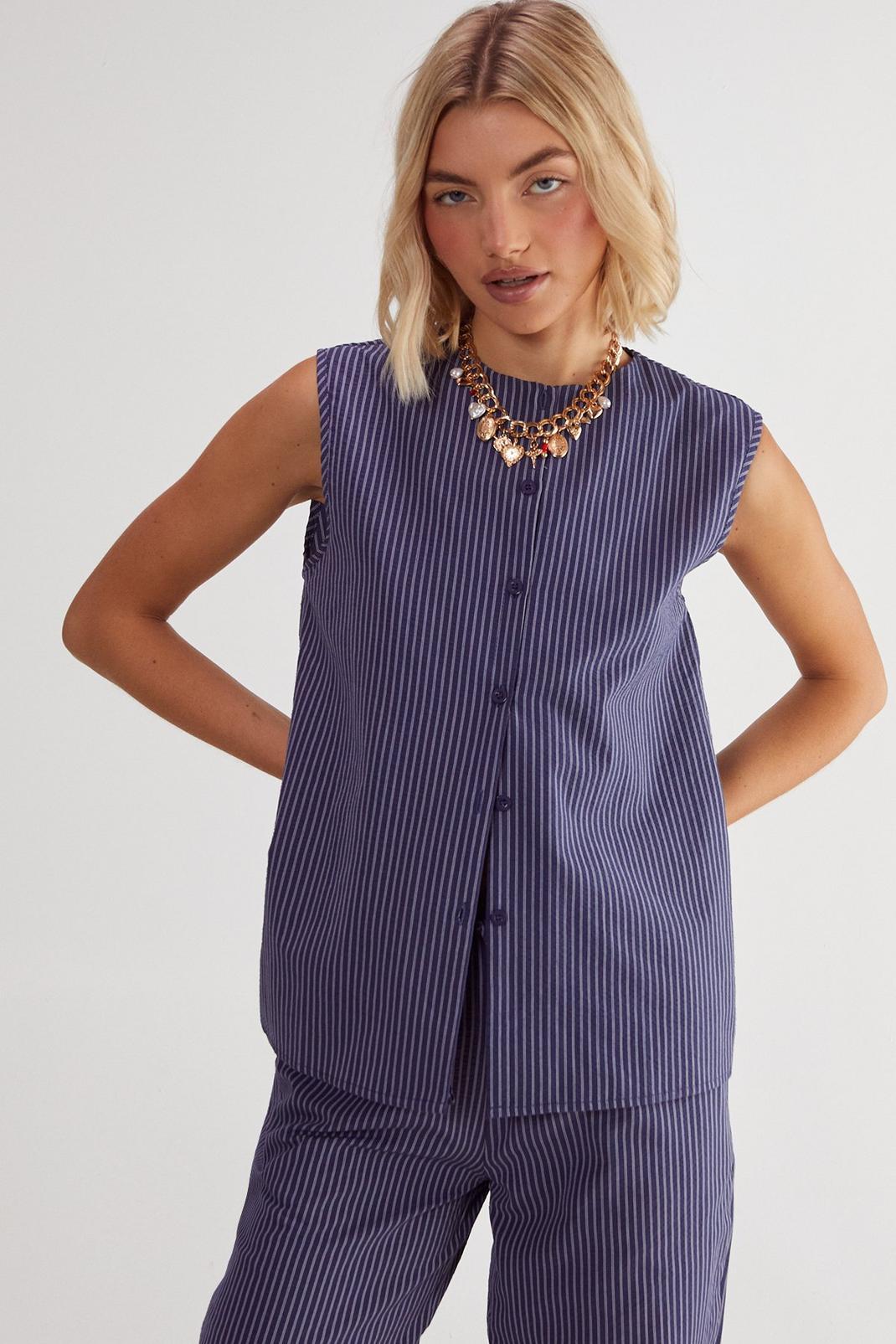 Stripe Sleeveless Vest Product Image