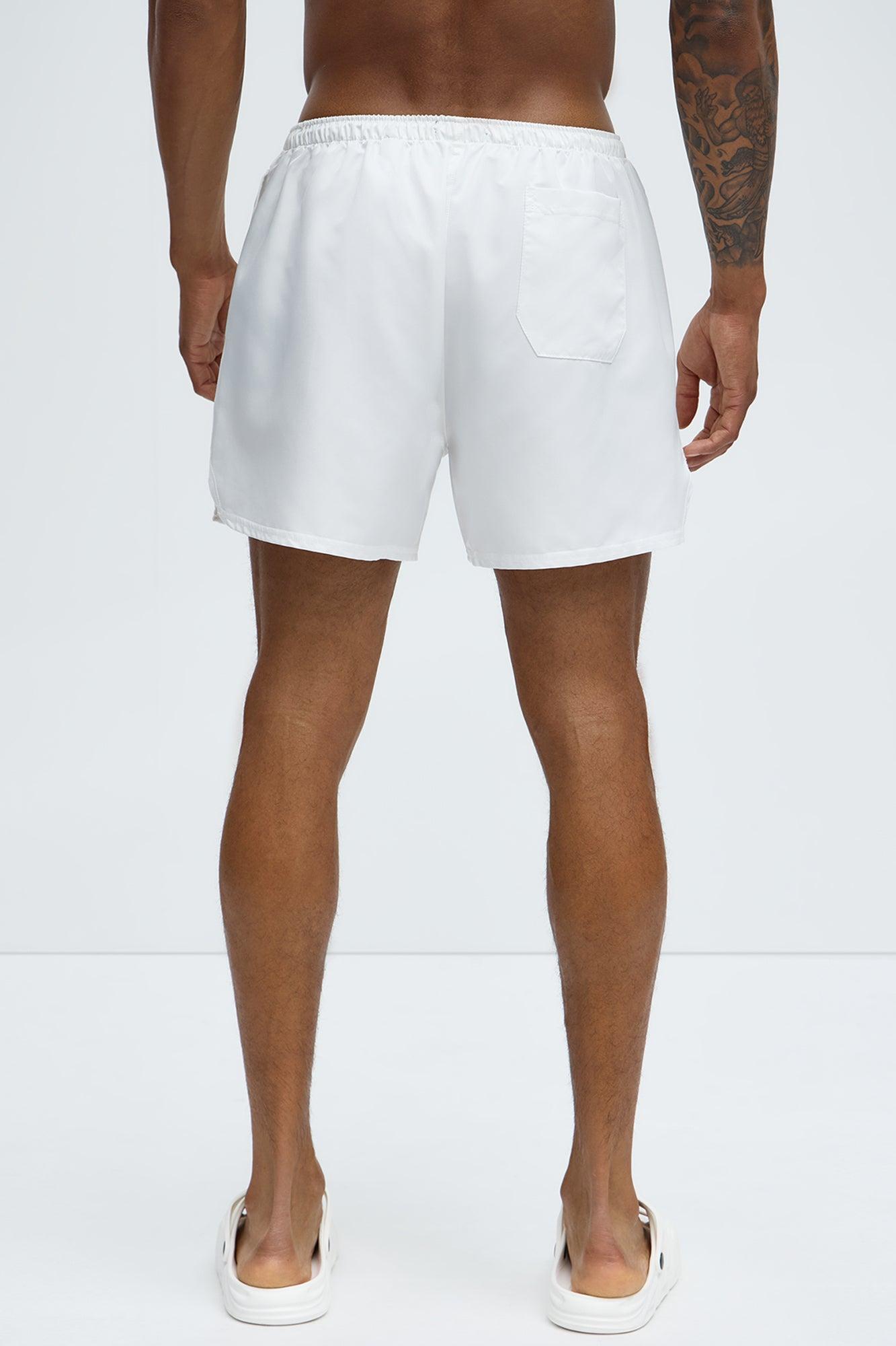 I Am The Greatest Swim Mid Trunk - White Product Image
