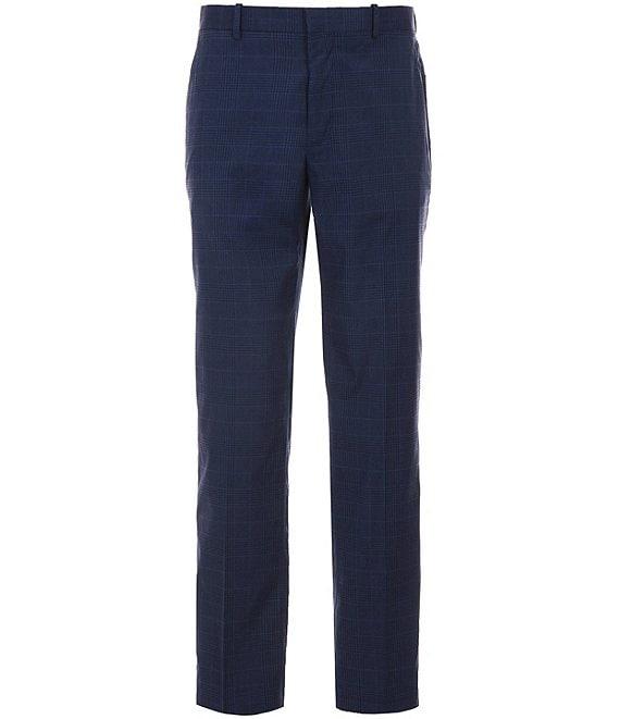 Perry Ellis Slim Stretch Plaid Dress Pants Product Image
