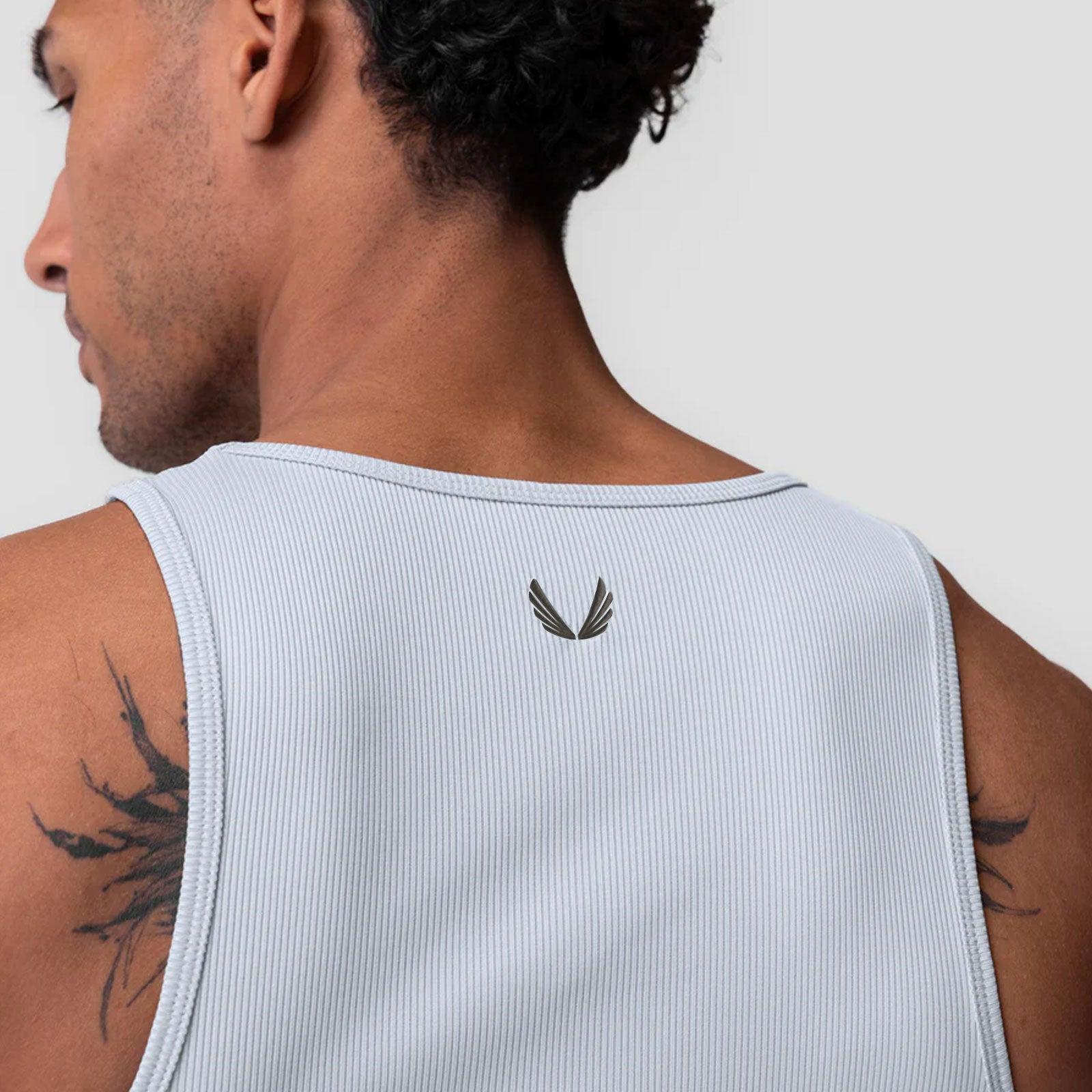 0986. Creora® Tech Ribbed Tank - Ice Blue Product Image