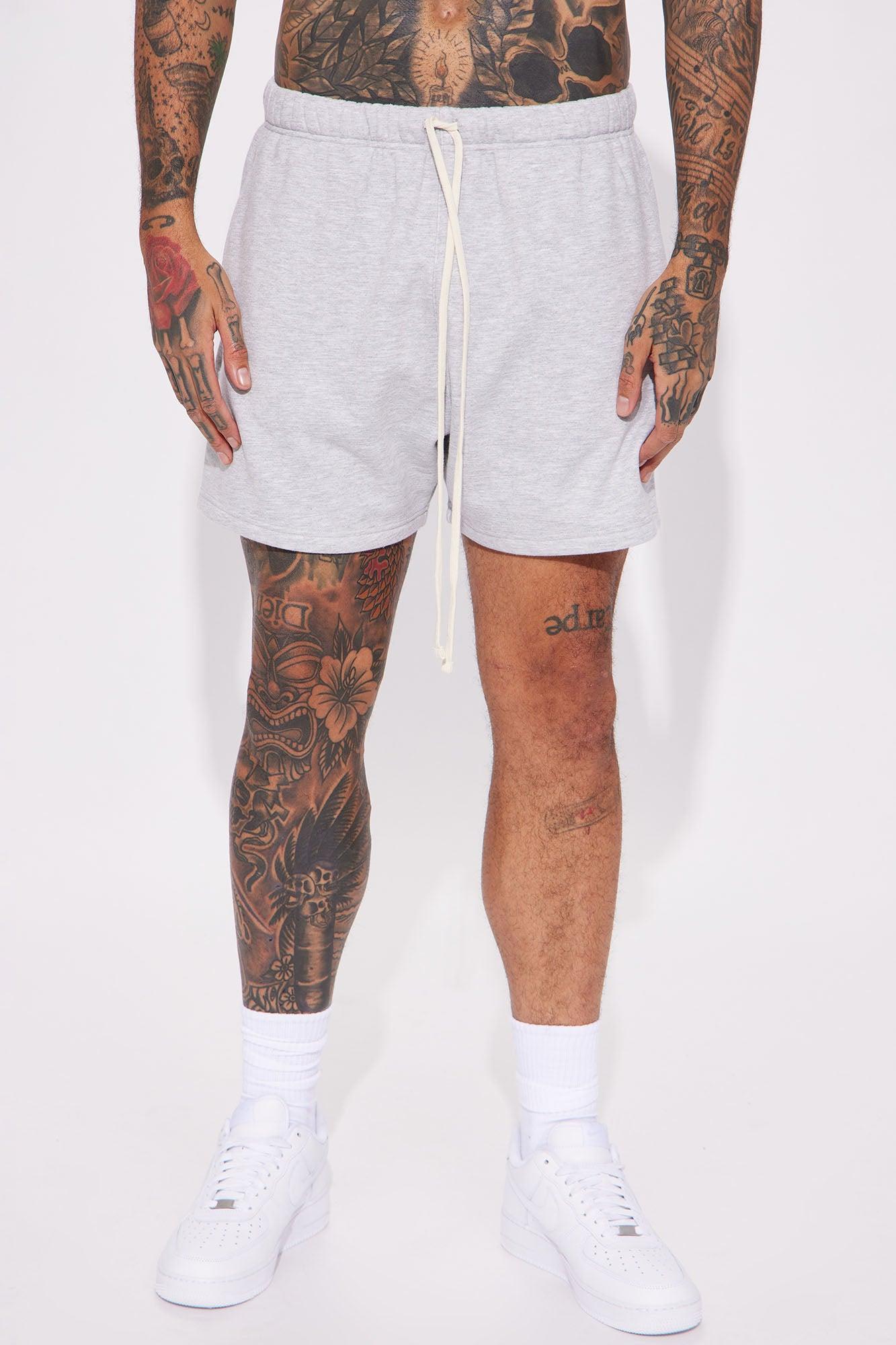 Tyson Oversize Heavyweight Sweat Shorts - Heather Grey Product Image