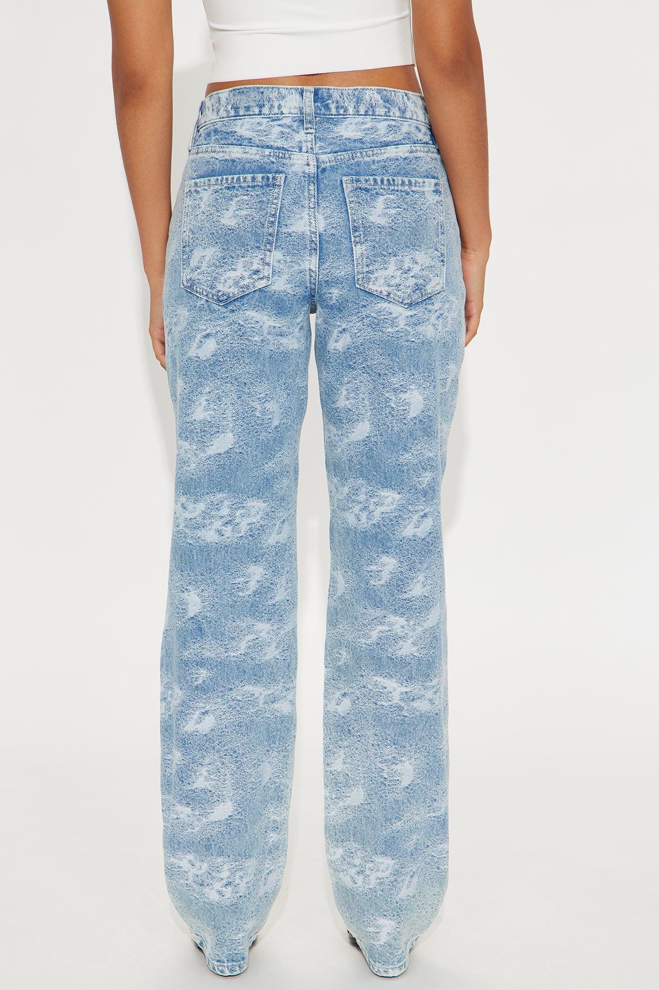 Juliana Jacquard Straight Leg Jeans - Light Wash Female Product Image