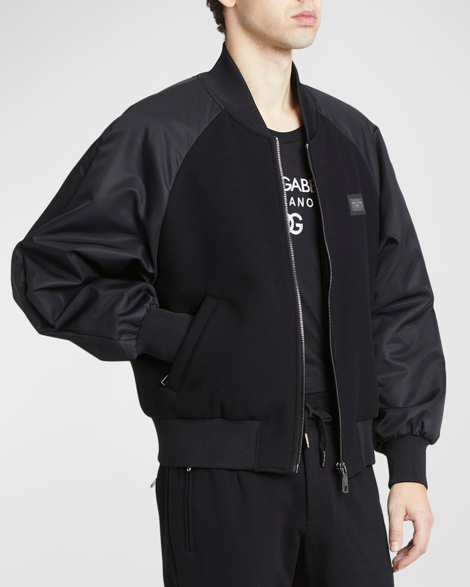 Men's Bomber Jacket with Logo Plaque Product Image
