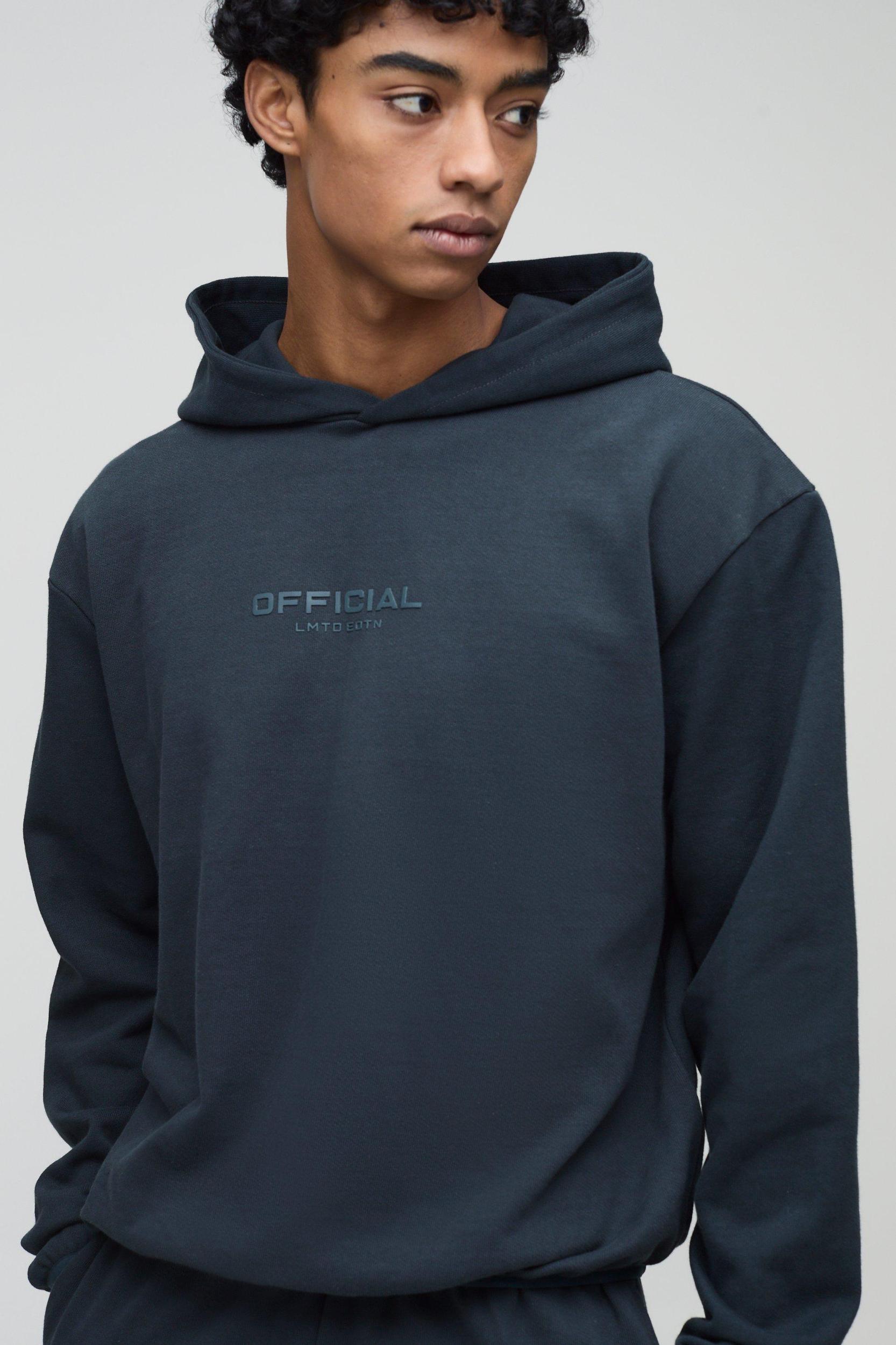 Oversized Boxy Heavyweight Bound Hoodie | boohooMAN USA Product Image