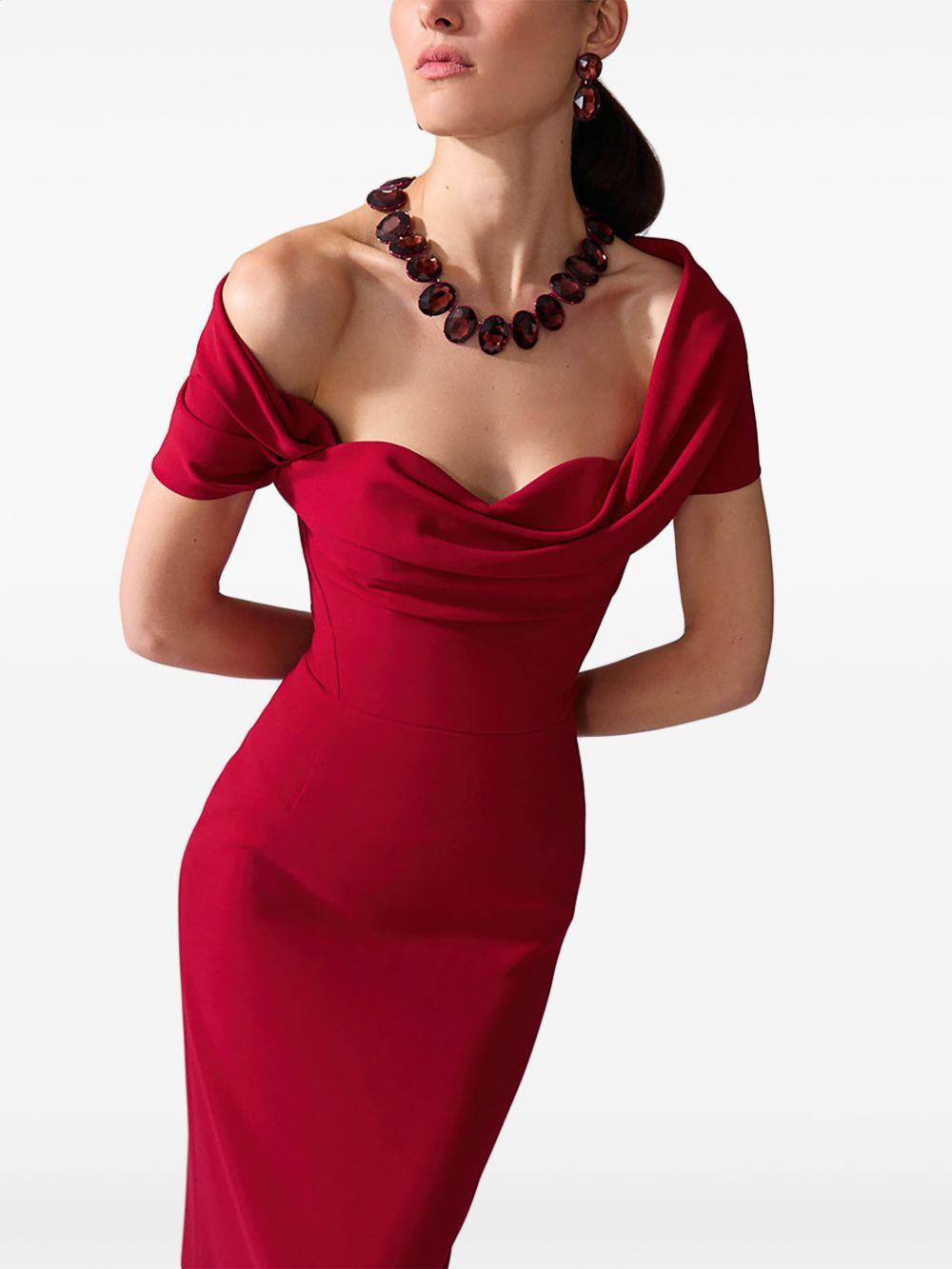 draped off-shoulder gown Product Image