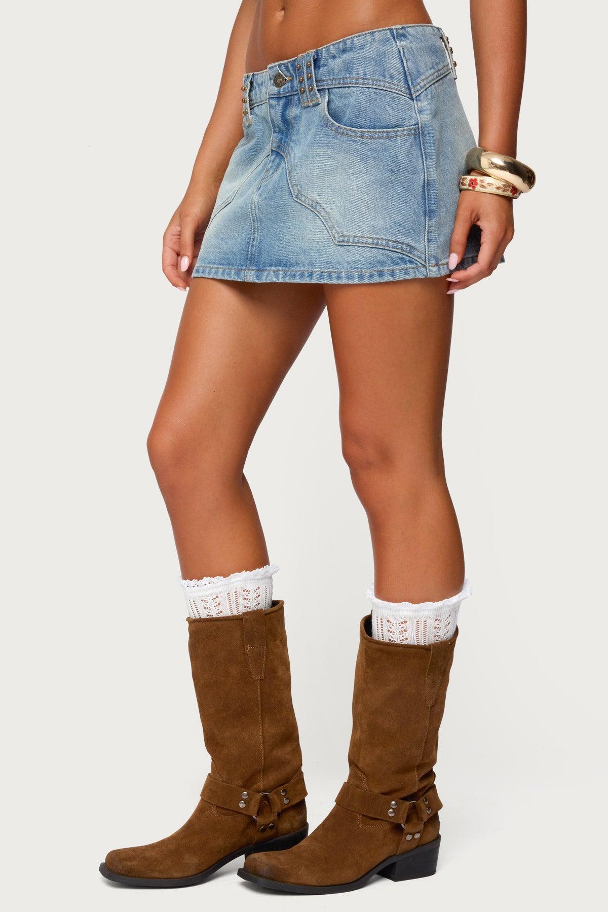 Tory Western Denim Mini Skirt Product Image