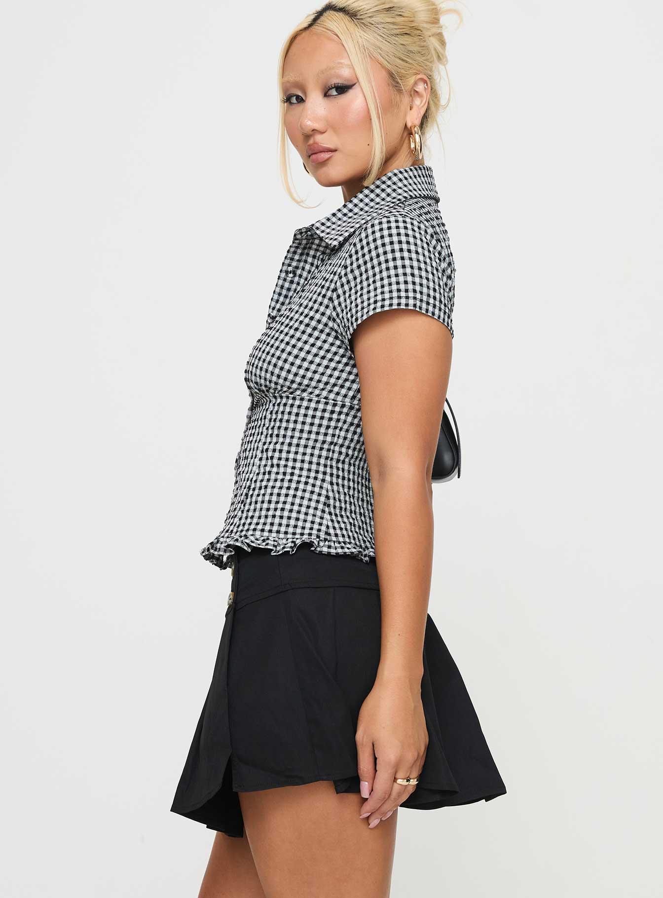 Anubis Pleat Mini Skirt Black Product Image