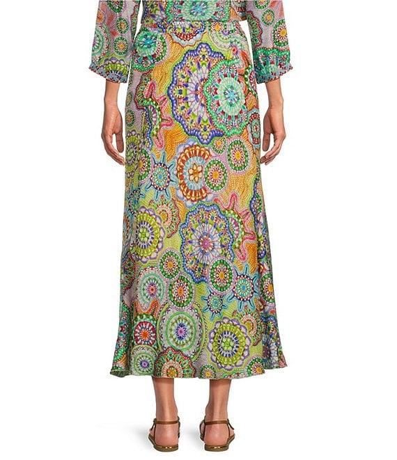 JOHNNY WAS Coordinating Kiki Silk Napperon Print A-Line Pull-On Coordinating Skirt Product Image