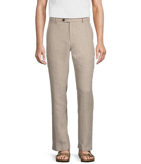 Caribbean Classic Fit Flat Front Fancy Linen Pants Product Image