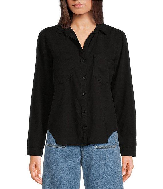 Cloth & Stone Long Sleeve Button Front Collared Coordinating Lyocell Shirt Product Image