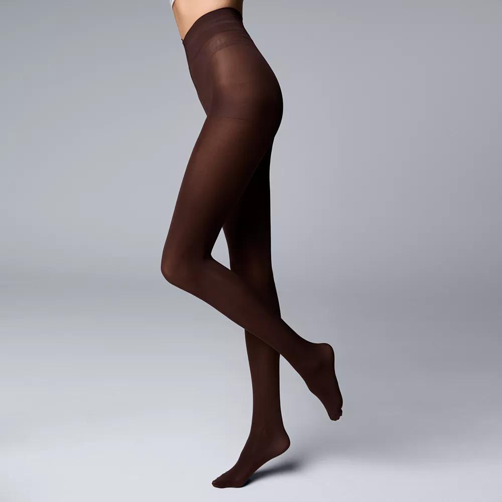 Women's Simply Vera Vera Wang Opaque 90D Control Top Tights,  Product Image
