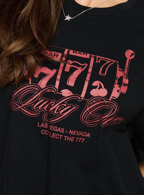 Big Winner Oversized Graphic Tee Black Product Image