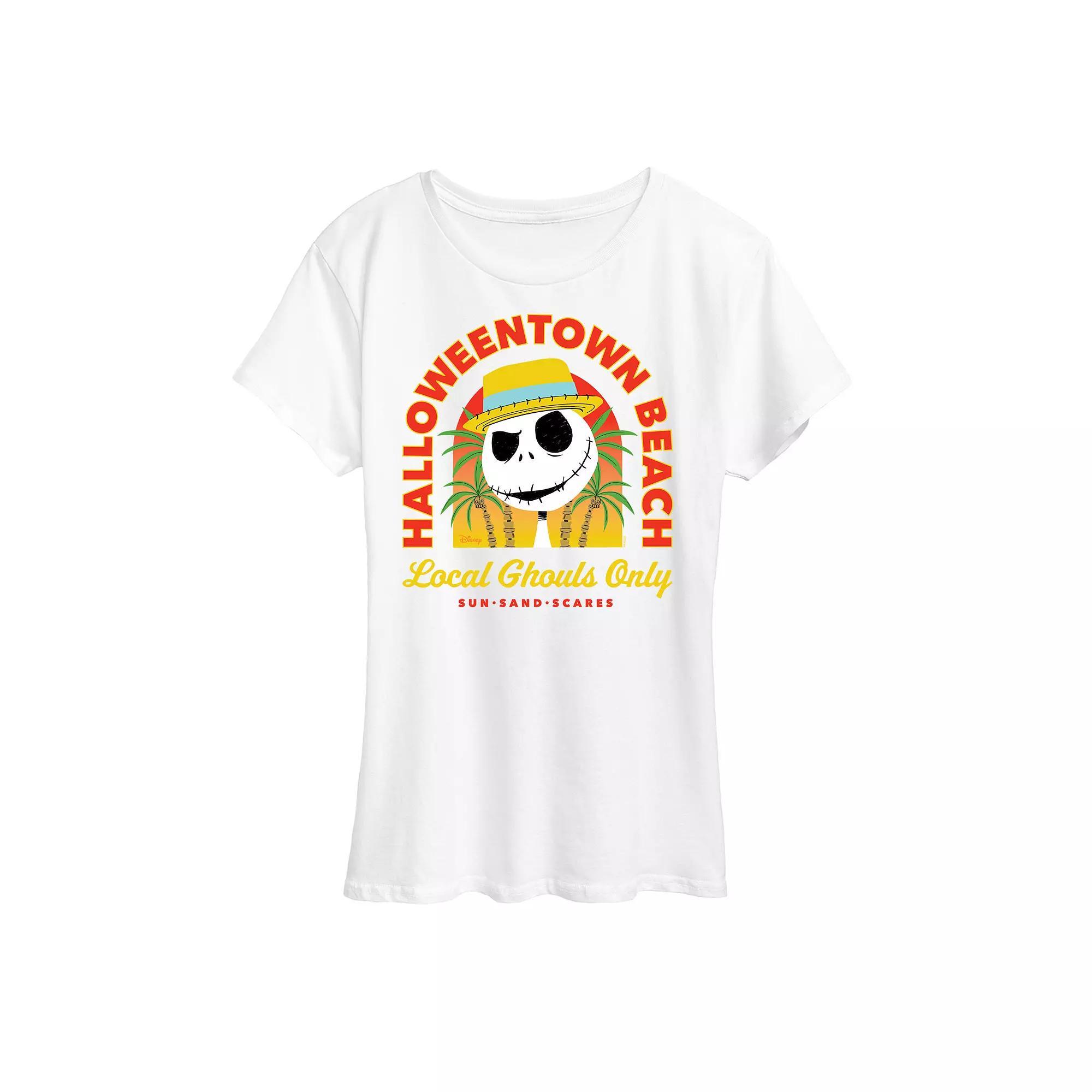 Disney's Nightmare Before Christmas Jack Skellington Women's Halloweentown Beach Graphic Tee,  Product Image