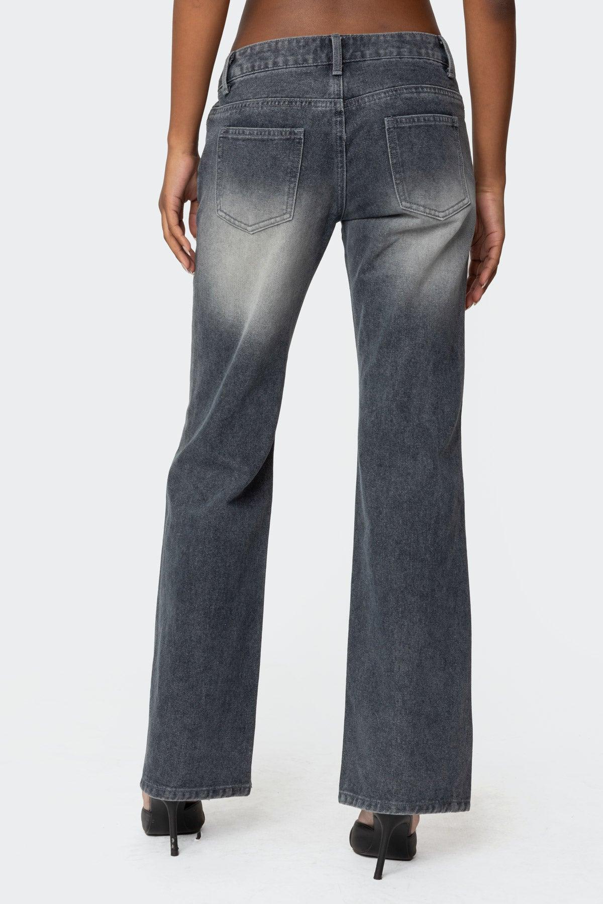 Alysse Washed Low Rise Bootcut Jeans Product Image