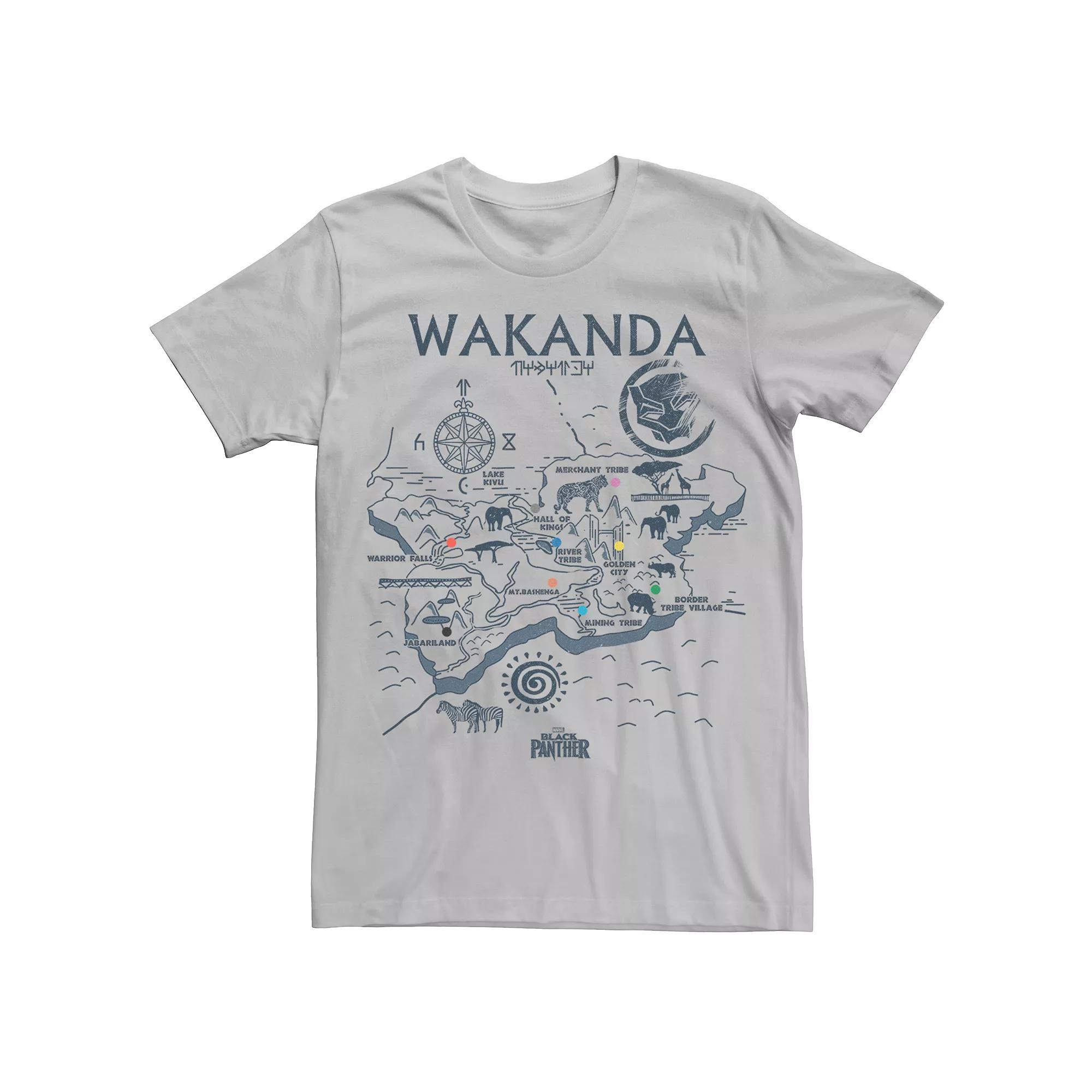 Men's Marvel Black Panther Wakanda Map Graphic Tee,  Product Image