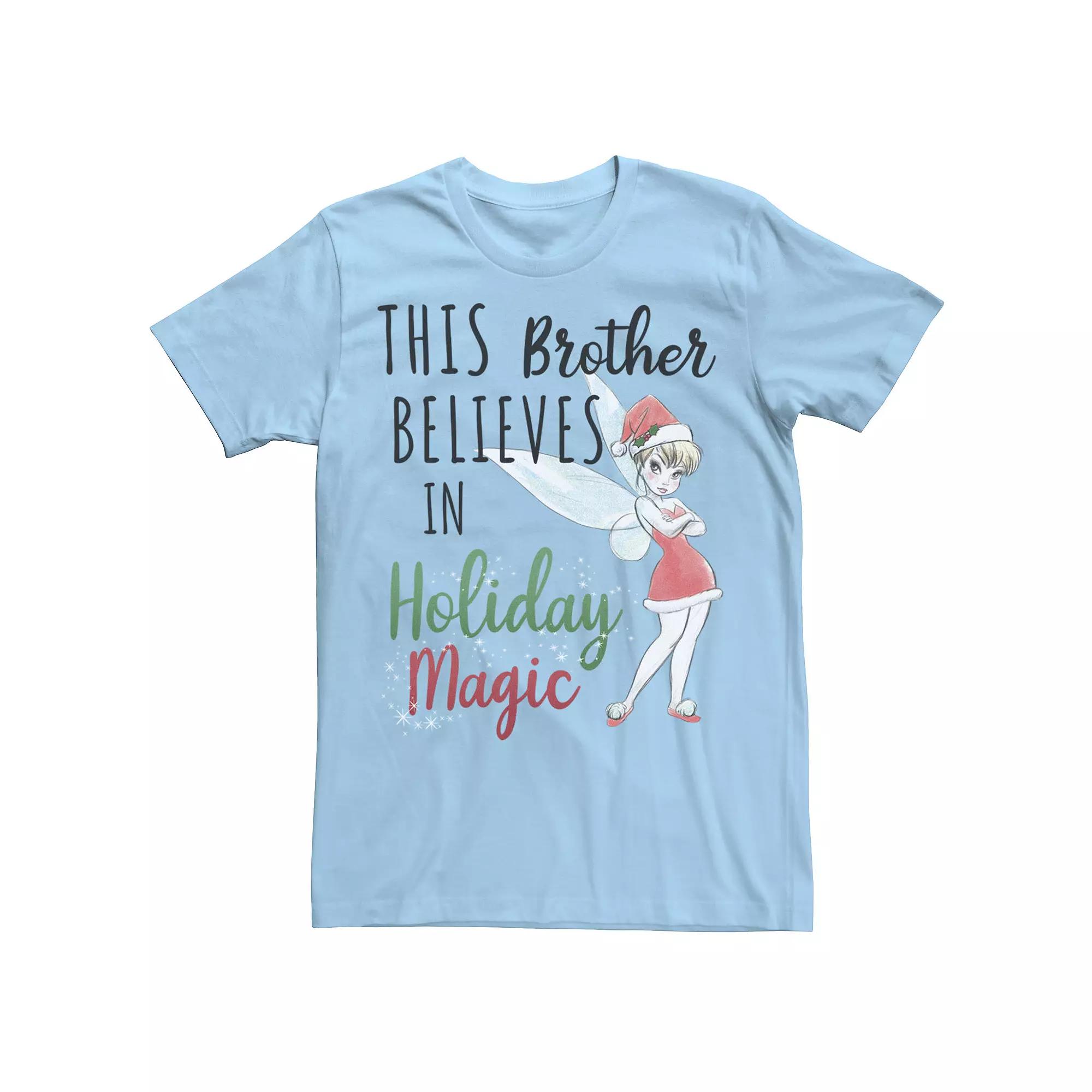 Disney's Peter Pan Christmas Tinker Bell Holiday Magic Brother Men's Tee,  Product Image