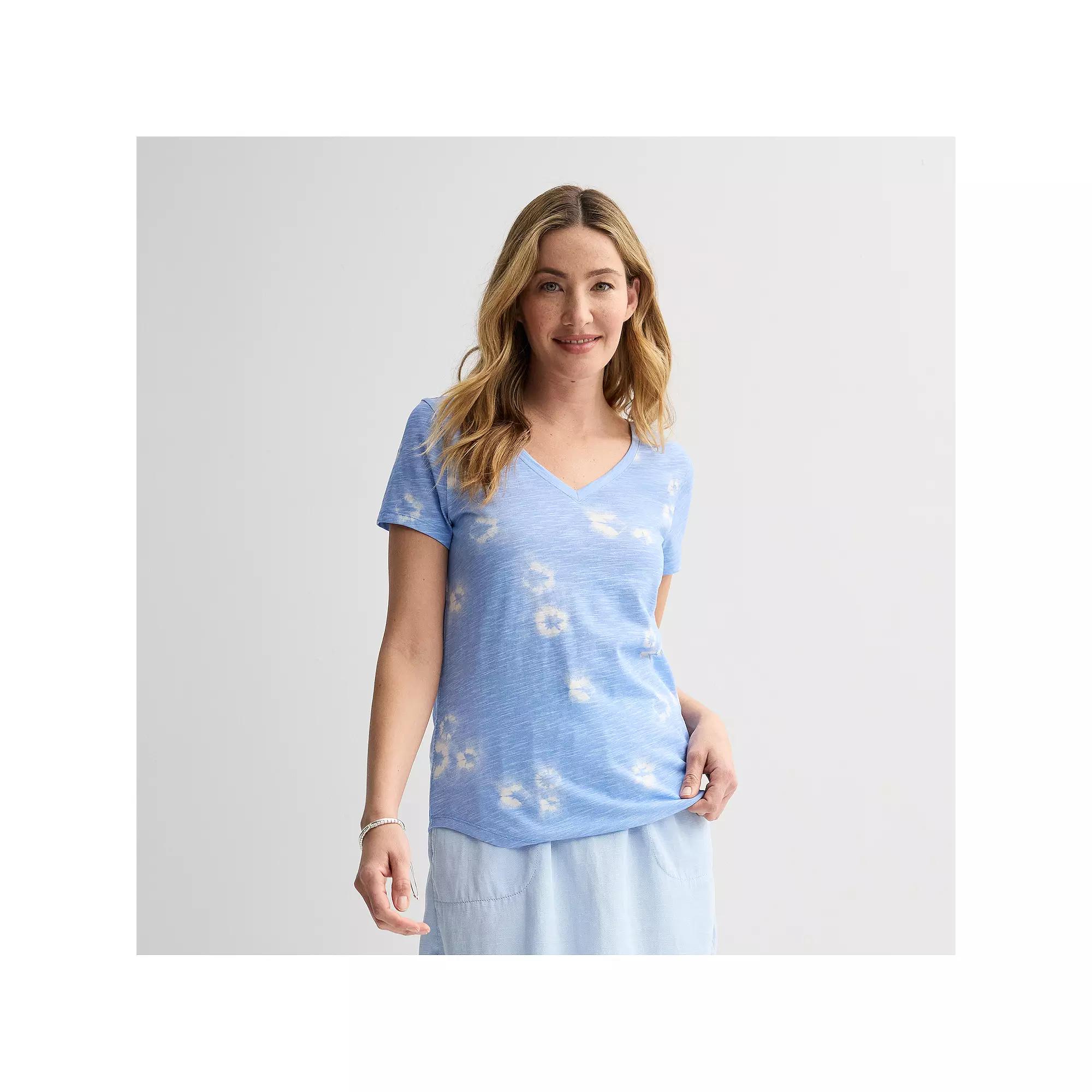 Petite Sonoma Goods For Life® Everyday Short Sleeve V-Neck Tee, Women's,  Product Image