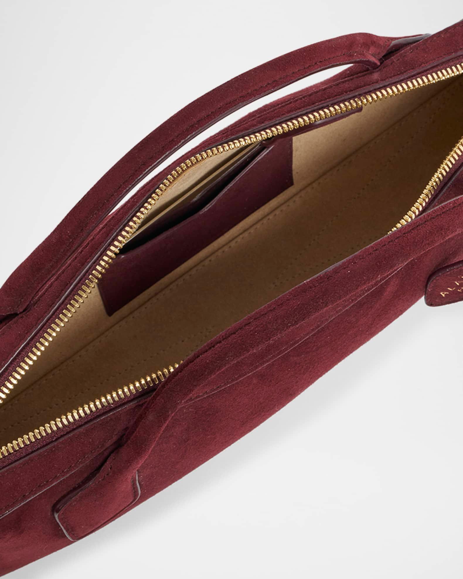 Teckel Top-Handle Bag in Suede and Leather Product Image