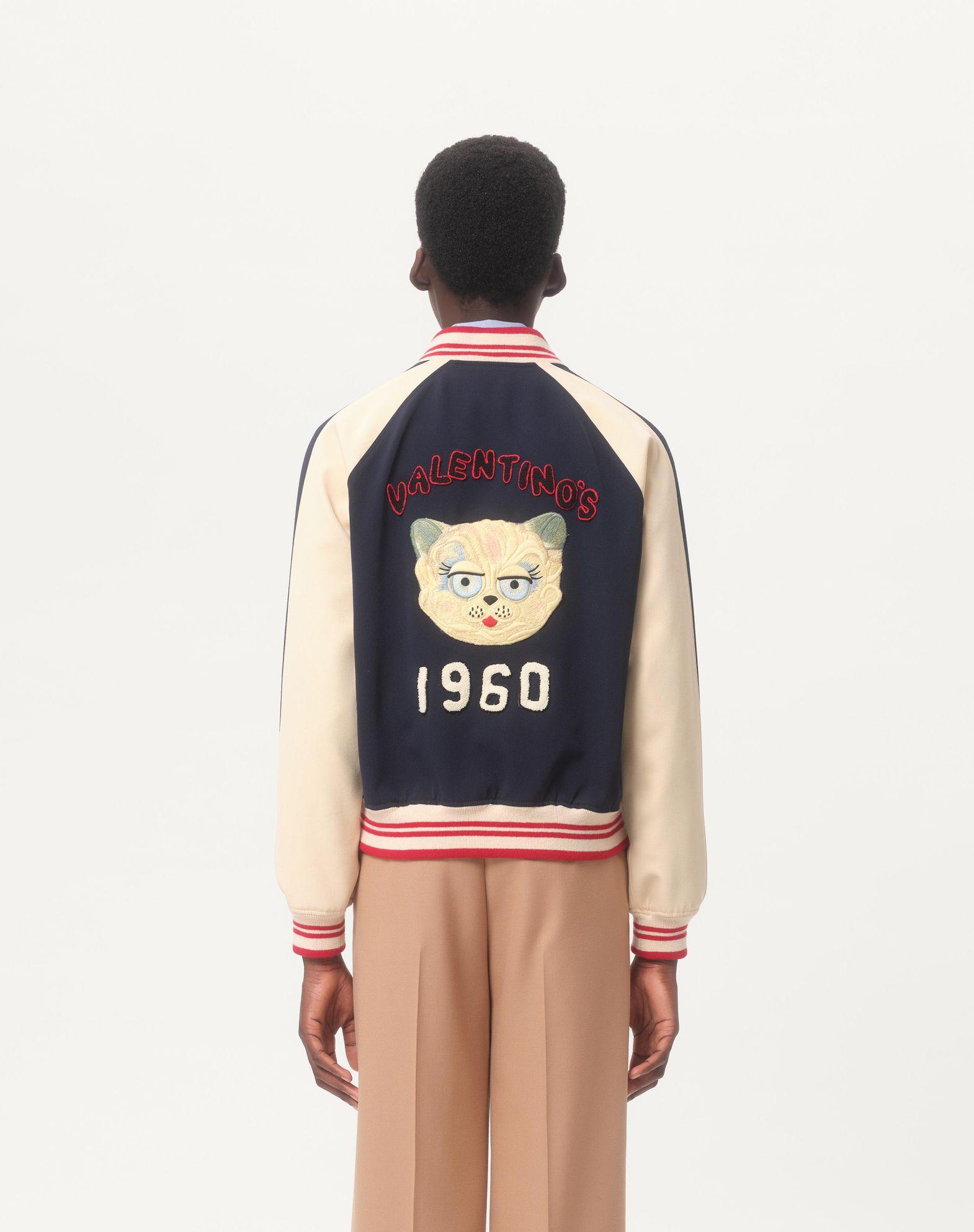 Wool And Cotton Bomber Jacket With Vlogo And Le Chat De La Maison Patch Product Image