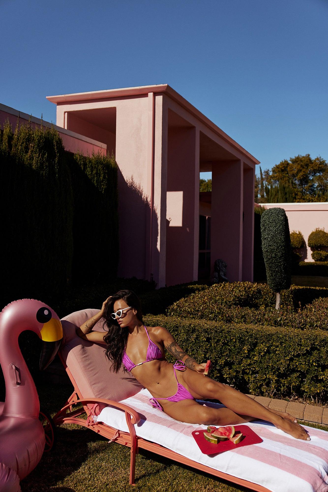 Neon Wave Swim Top Purple Product Image