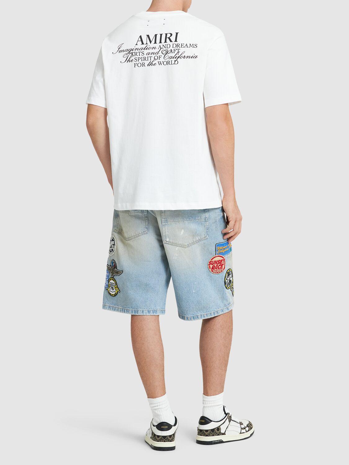 AMIRI Black Crewneck T-shirt With Logo Lettering On Front And Rear Product Image