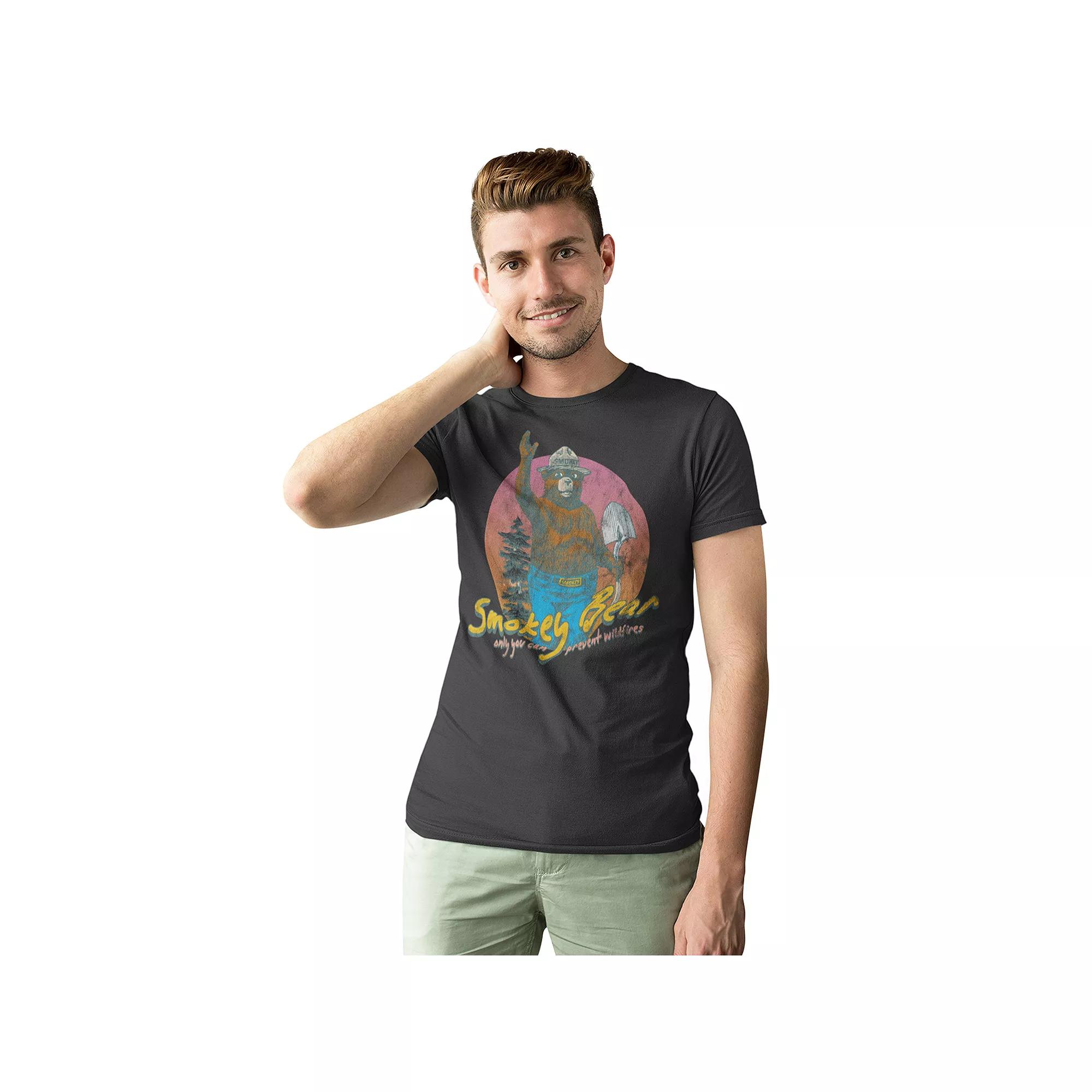 Men's Smokey Bear Retro Tee, Size: Medium, Grey Product Image