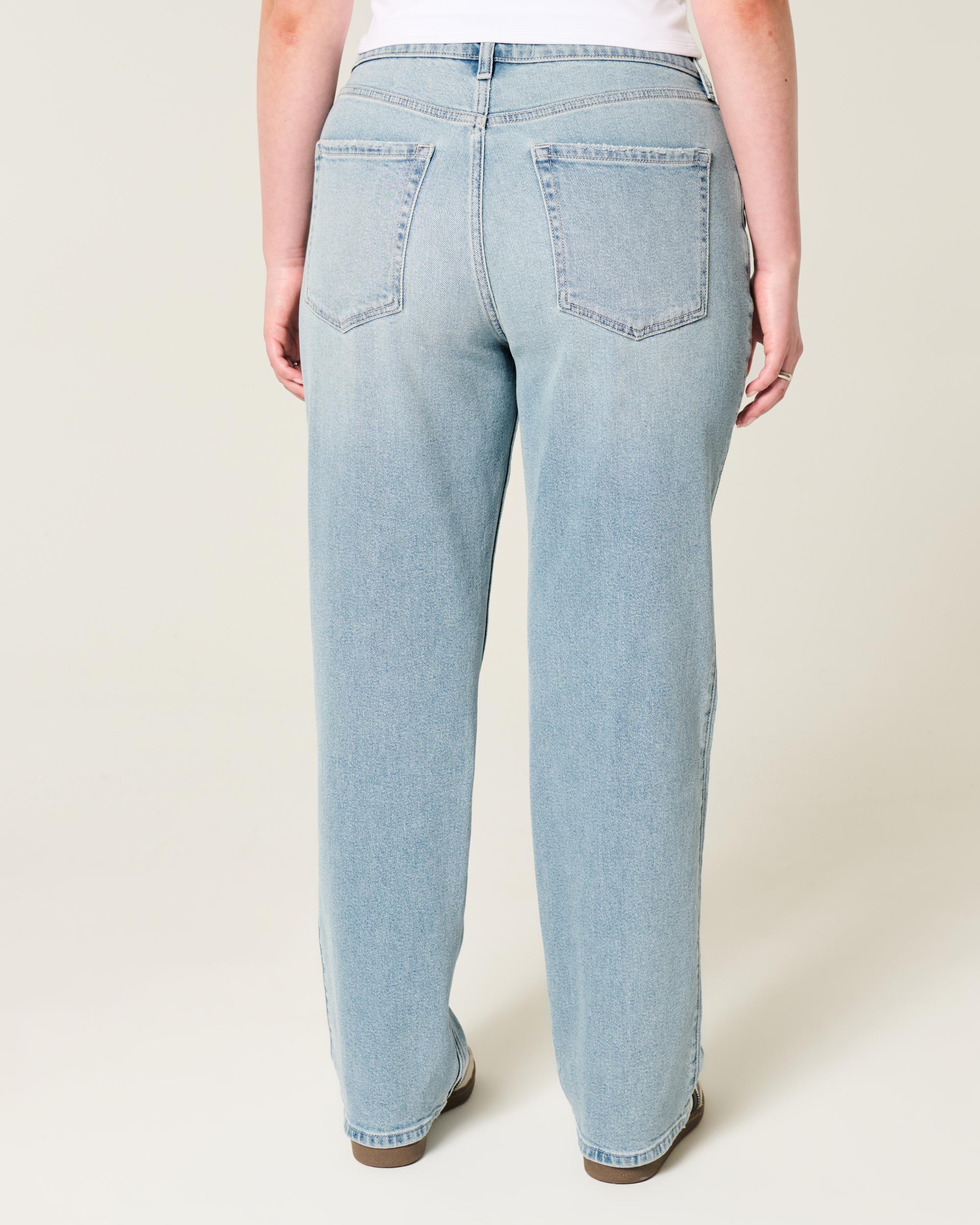 High-Rise Light Wash Straight Jeans Product Image