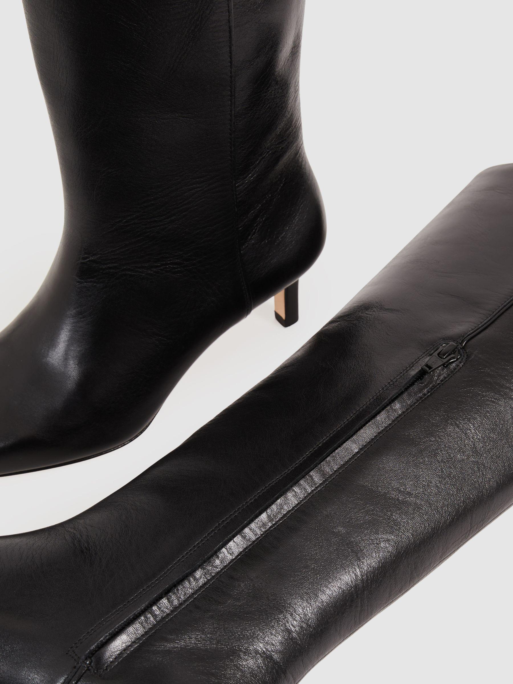 Paige Leather Knee-High Boots in Black Product Image