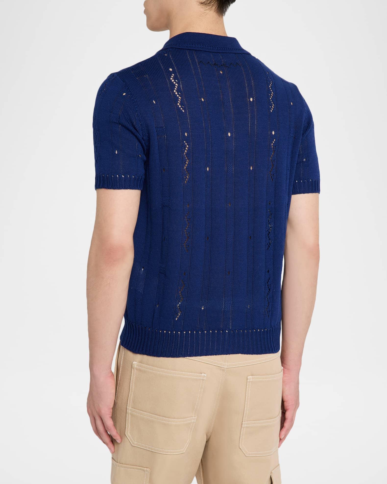 Mens Openwork Polo Shirt Product Image
