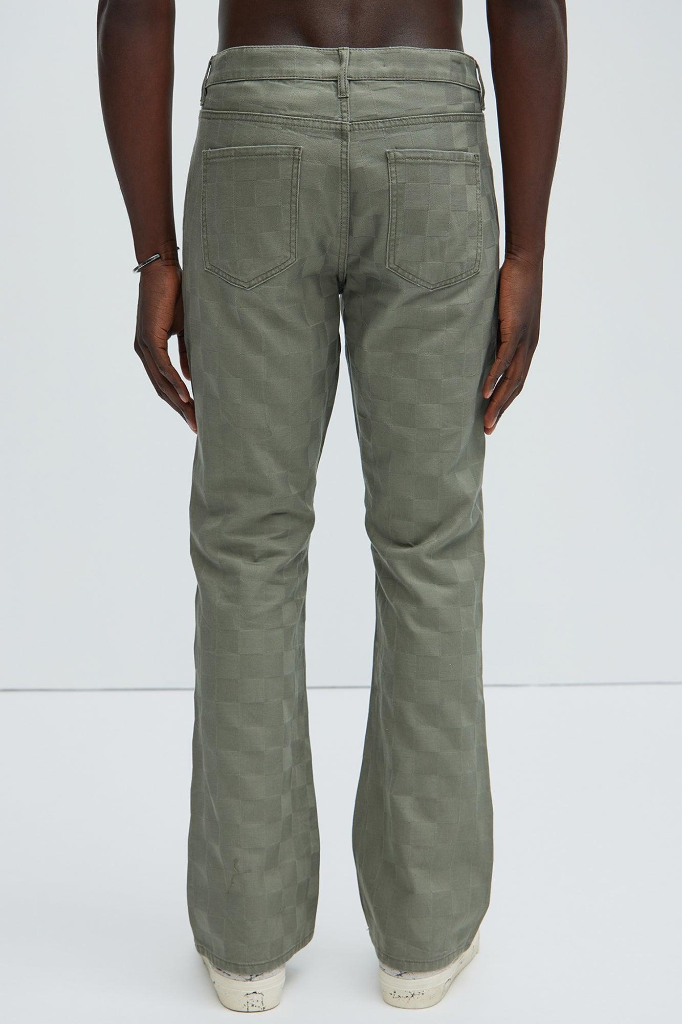 Deprime Stacked Slim Flare Pants - Olive Product Image