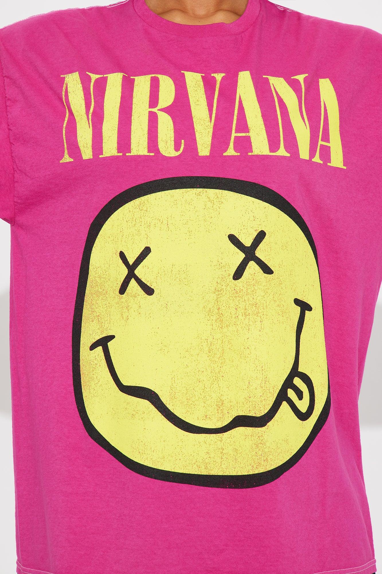 Nirvana Smiles Washed Oversized Tee - Purple Product Image