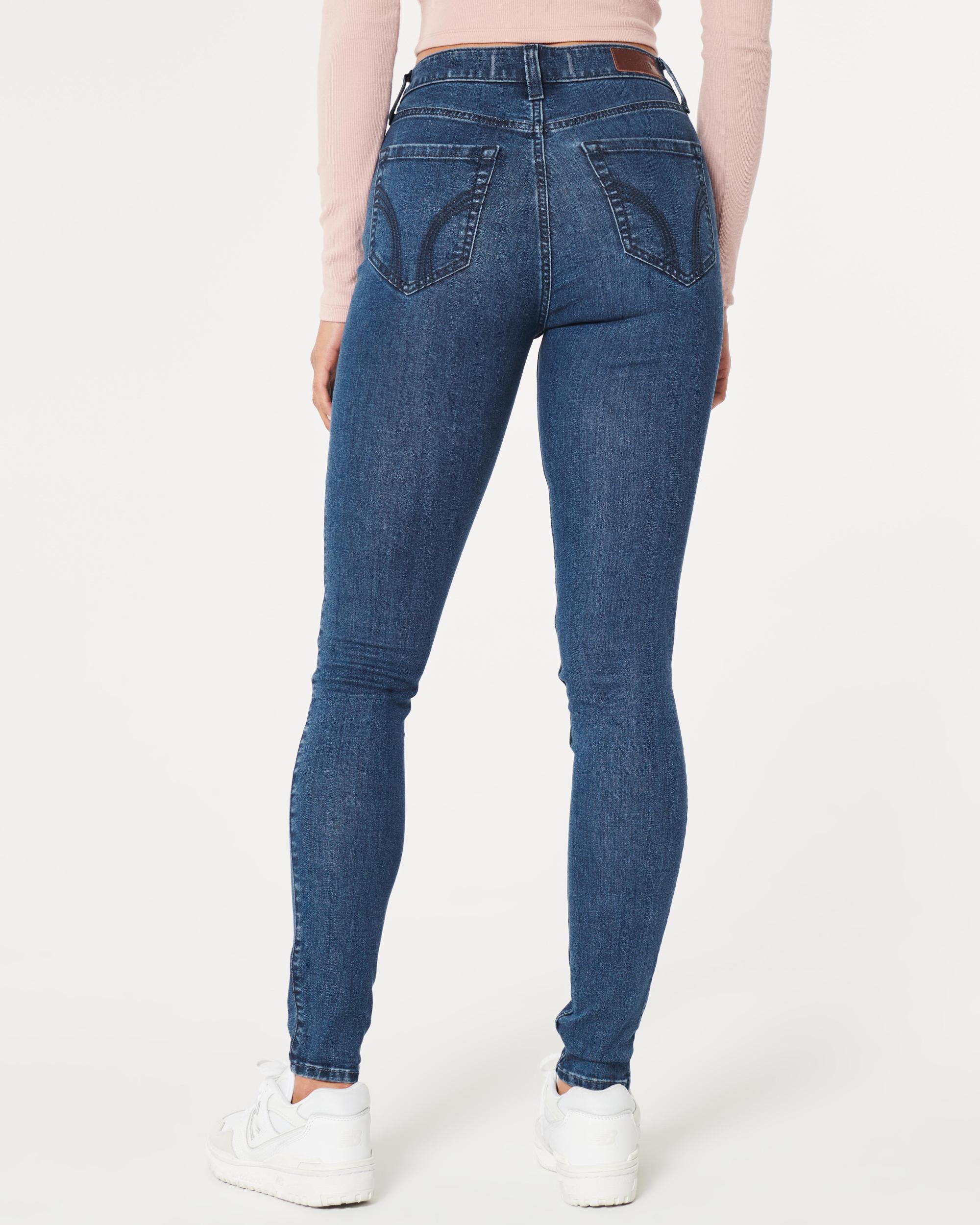 High-Rise Dark Wash Super Skinny Jeans Product Image