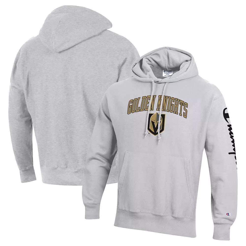Men's Champion Heather Gray Vegas Golden Knights Reverse Weave Pullover Hoodie,  Product Image