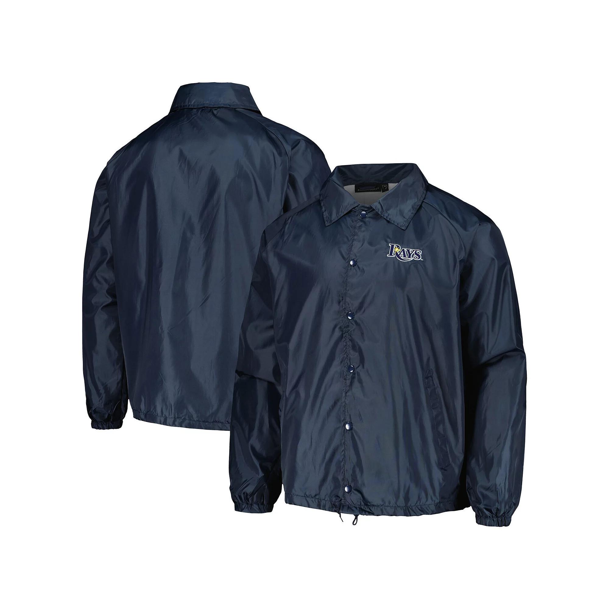 Men's Dunbrooke Navy Tampa Bay Rays Coach's Raglan Full-Snap Windbreaker Jacket,  Product Image